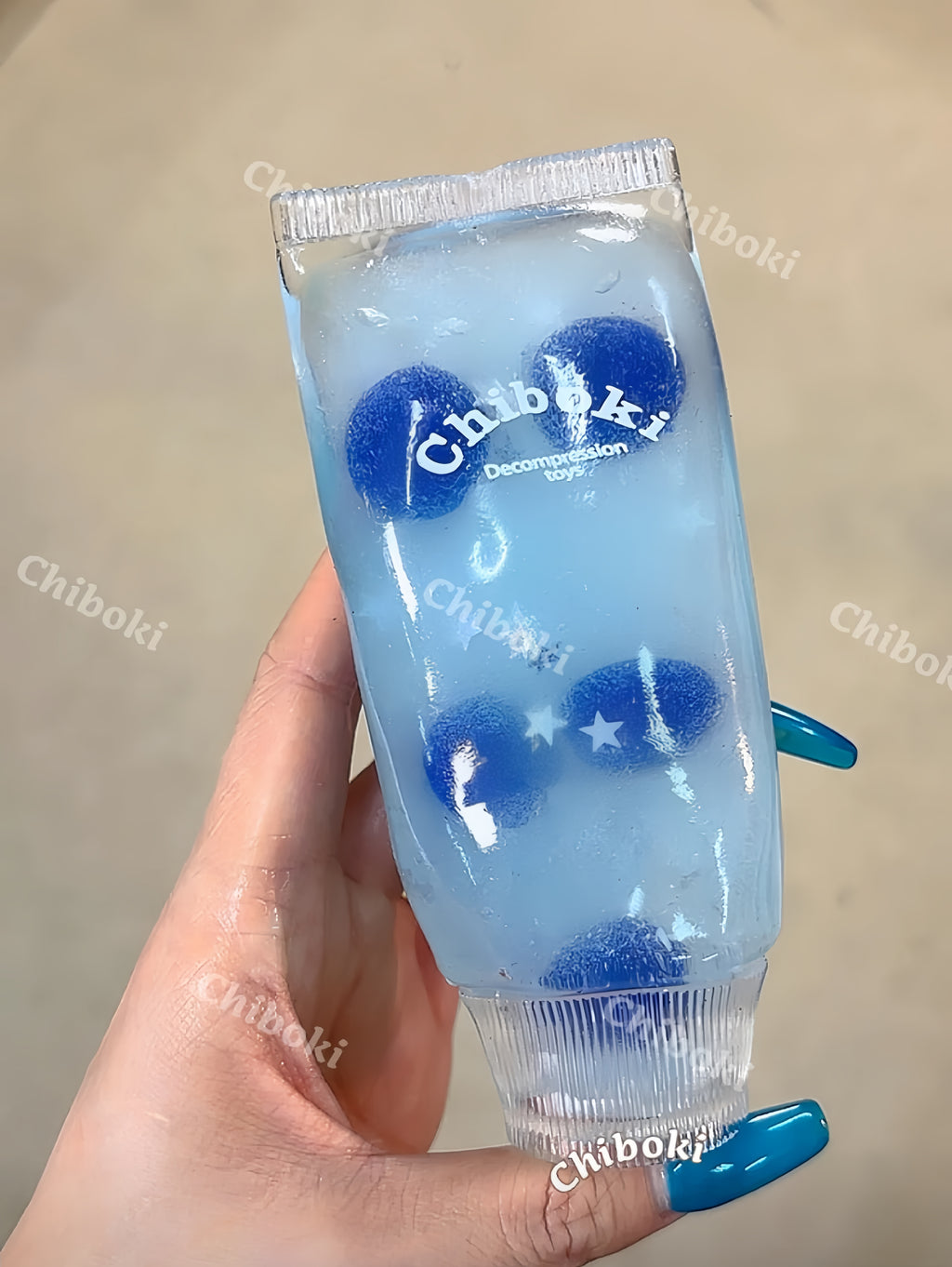 Chiboki Jam Tube Squishy - Strawberry & Blueberry Moldable Non-Rebound Fidget Toy | Soft Gel Stress Ball