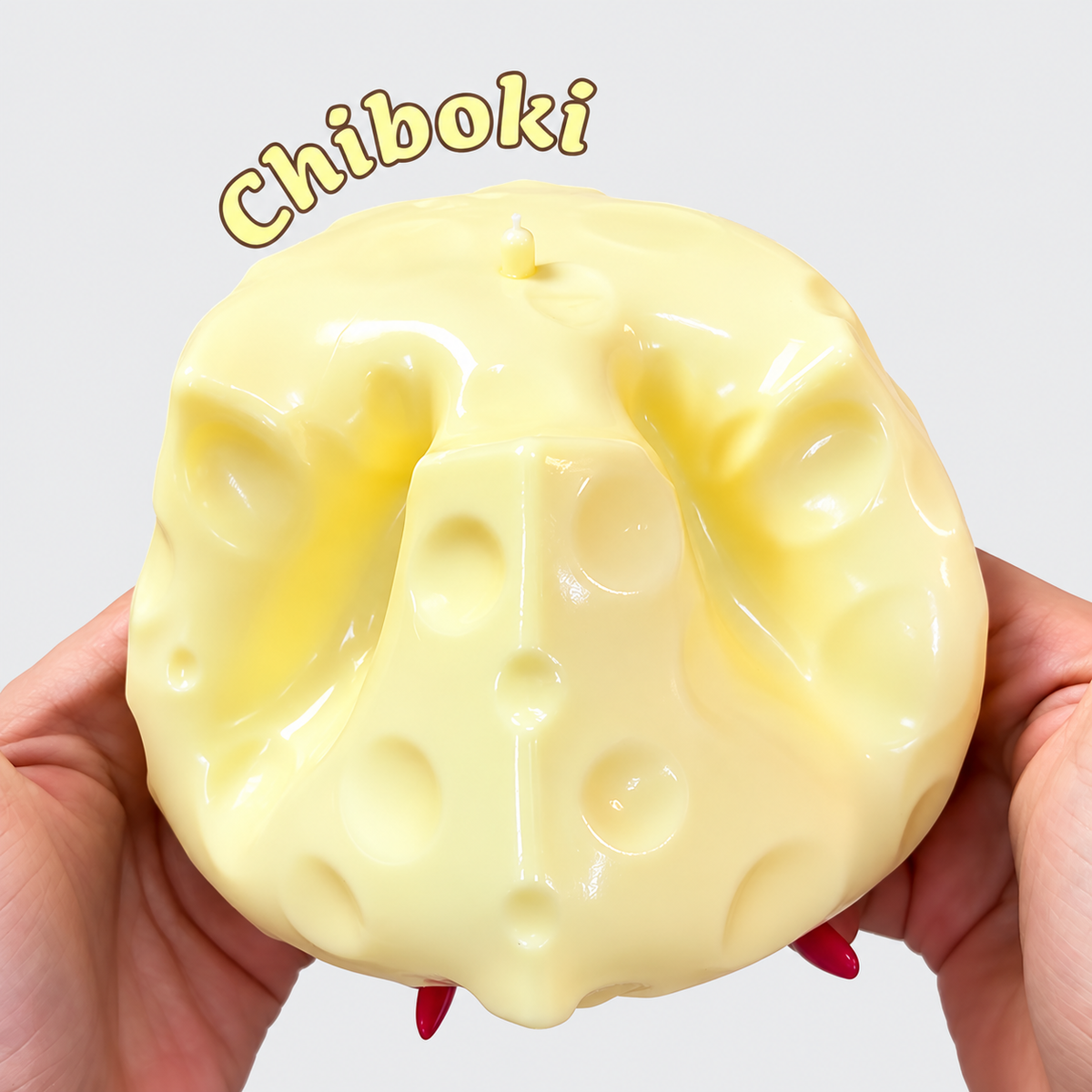 Chiboki Jumbo Cheese Squishy – Ultra-Soft Moldable Non-Rebound Stress Ball & Fidget Toy