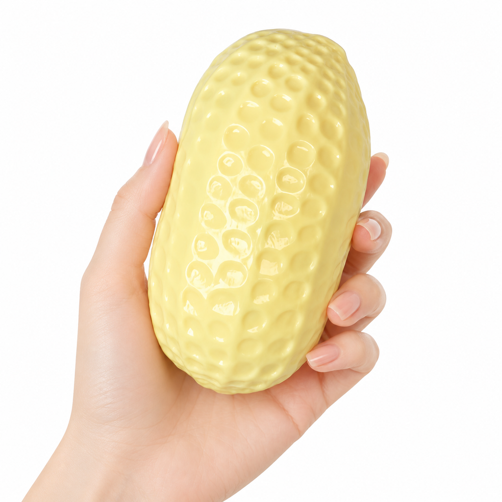 Giant Crunchy Peanut Squishy Crunchy squishy - ASMR Office Stress Relief Desk Decor, Adult Sensory Squeeze Gift, Firm Texture For Medium & Strong Grip