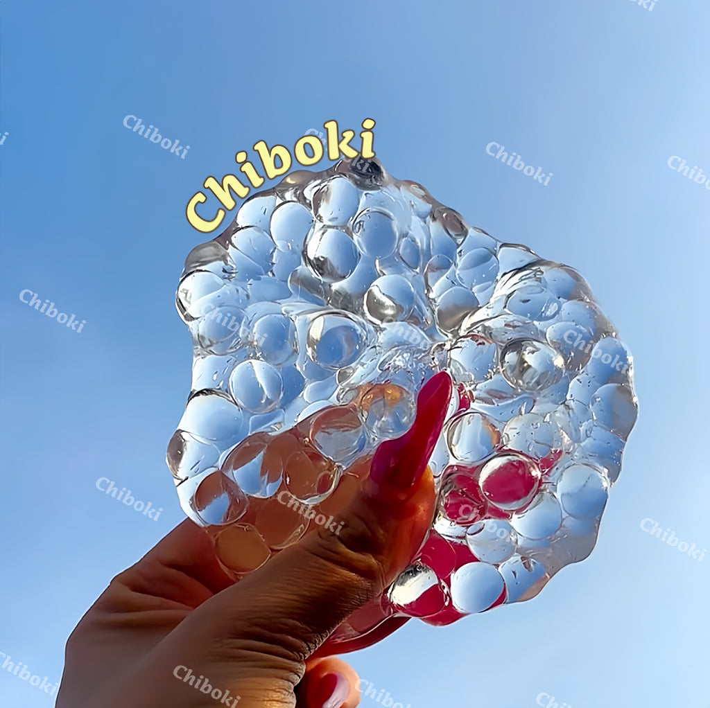 Chiboki Rainbow Candy Pop Beads — Thin-Skin Grainy Petroleum Jelly Handcrafted Moldable Stress-Relief Fidget Ball (Non-Spring-Back)