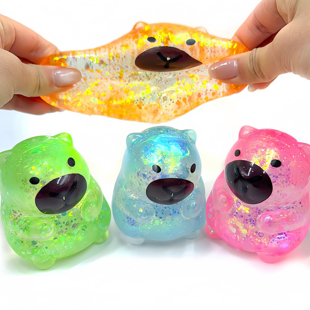 2PC/ 4 PCS-Cute Capibara Maltose Pinch Happy Dolphin Pinch, Slow Rebound Stress Relief Toy, Fun Interactive Design, Perfect Gift for  Adults