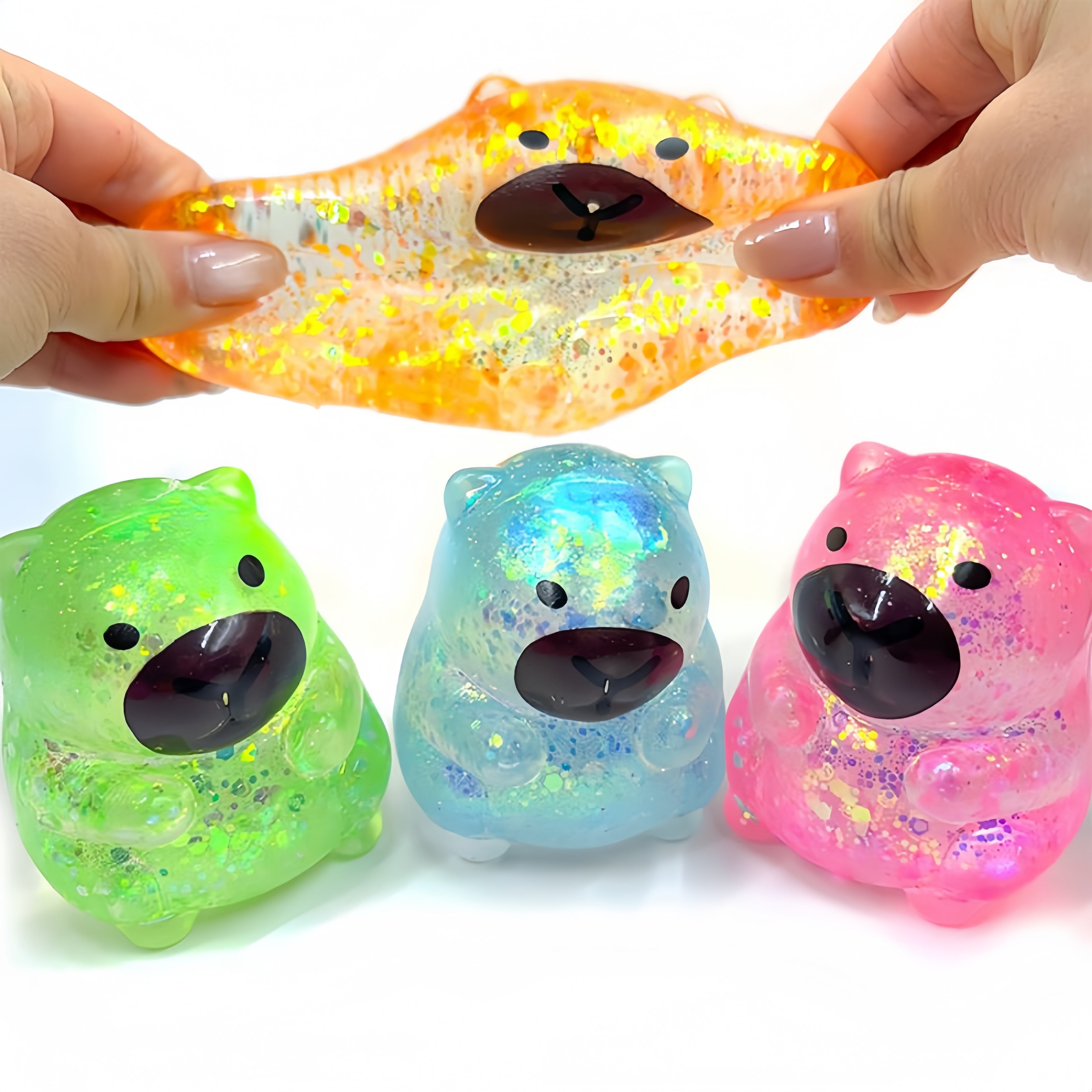 2PC/ 4 PCS-Cute Capibara Maltose Pinch Happy Dolphin Pinch, Slow Rebound Stress Relief Toy, Fun Interactive Design, Perfect Gift for  Adults