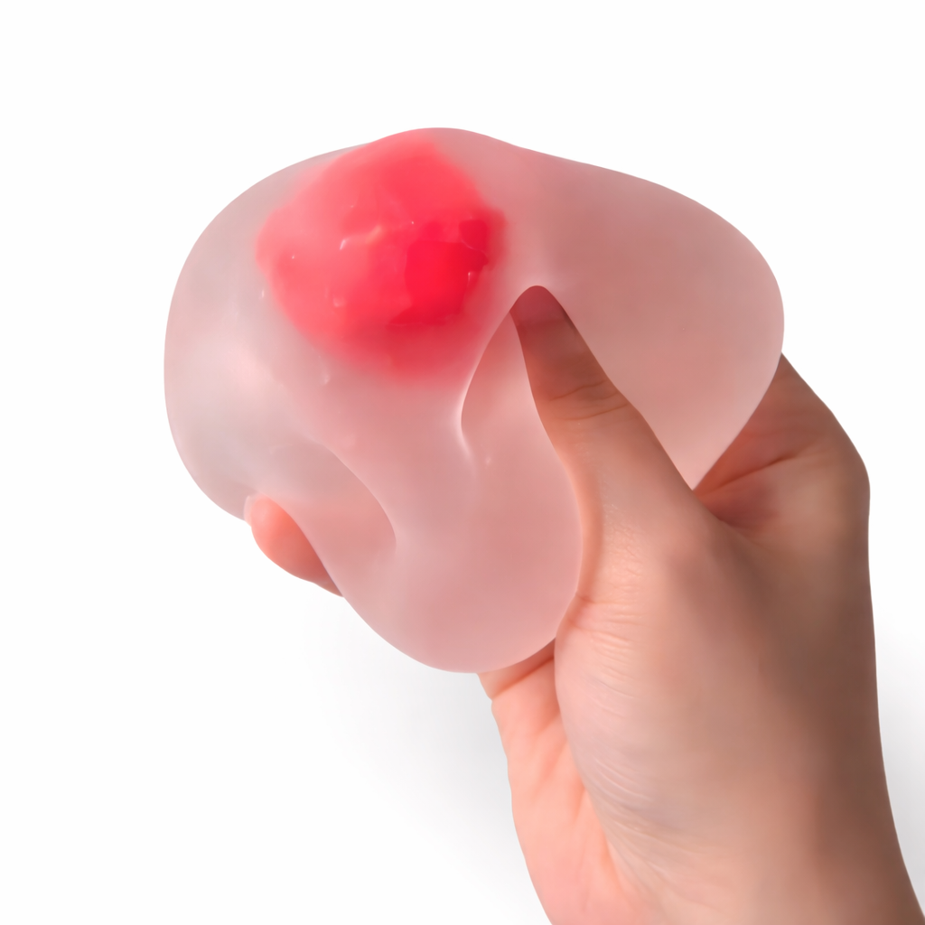 Frosted Strawberry Squishy - 2 Textures | Moldable Slow Rebound (Maltose) & Non-Rebound (Vaseline) Fidget Toy