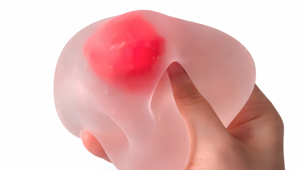 Frosted Strawberry Squishy - 2 Textures | Moldable Slow Rebound (Maltose) & Non-Rebound (Vaseline) Fidget Toy