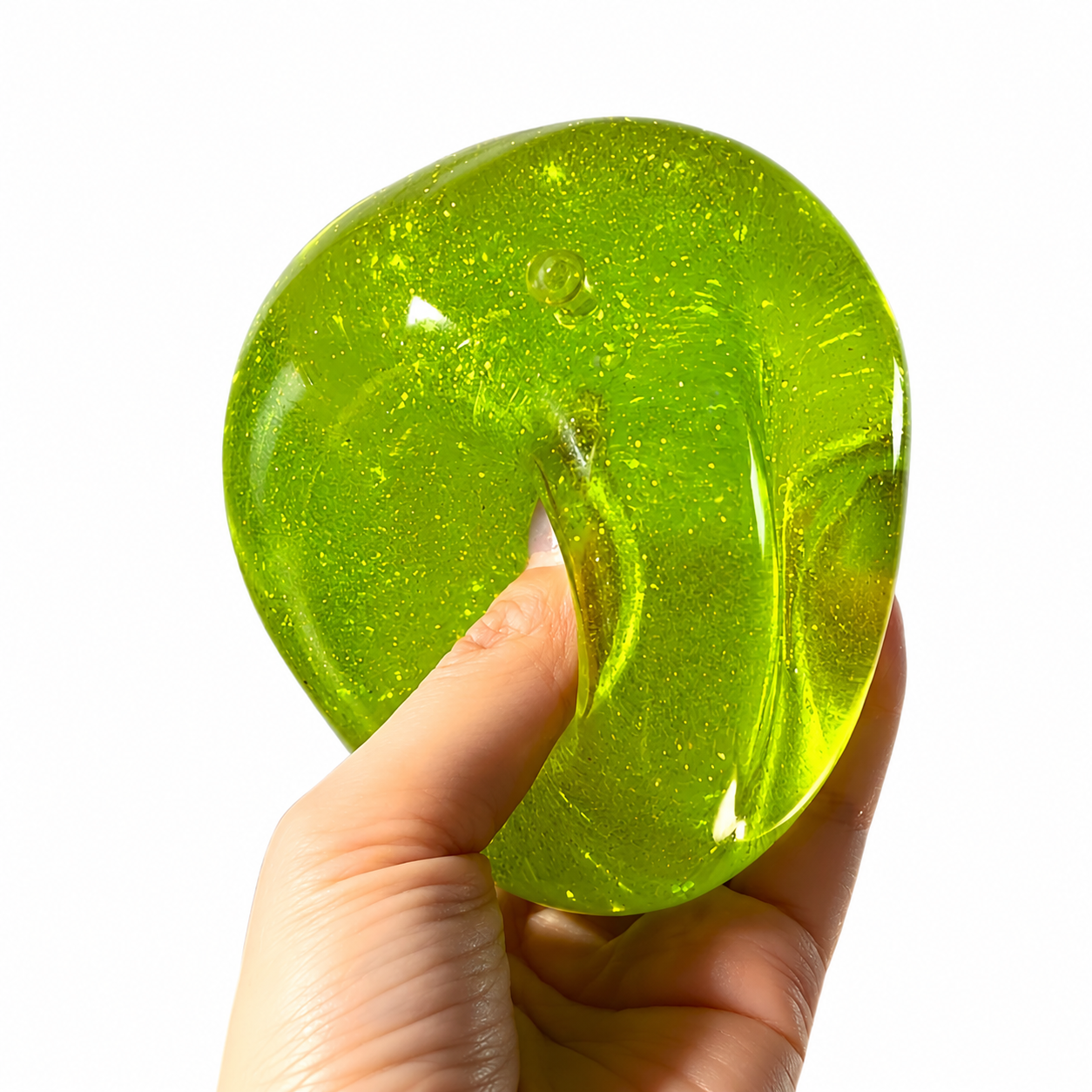 Chiboki squishy Glitter Green Apple Squishy - Moldable Non-Rebound Vaseline Squishy | Sparkly Crystal Stress Ball,Soft Squeeze Stress Relief Desktop Ornament for Adults, Portable Office Decompression Decor, Ideal Party Favor & Holiday Mini Gift
