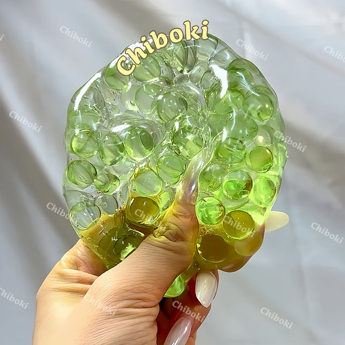 Chiboki Rainbow Candy Pop Beads — Thin-Skin Grainy Petroleum Jelly Handcrafted Moldable Stress-Relief Fidget Ball (Non-Spring-Back)