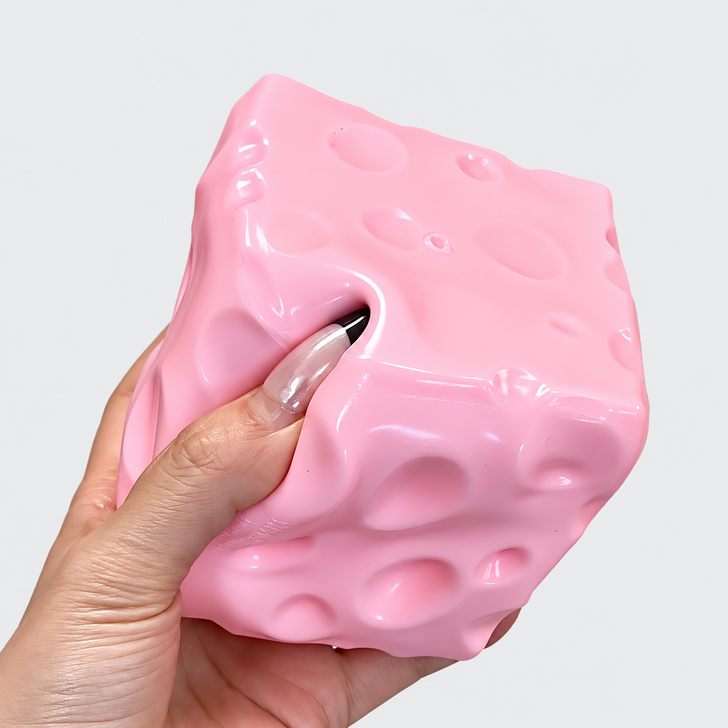 Chiboki Jumbo Cheese Squishy – Ultra-Soft Moldable Non-Rebound Stress Ball & Fidget Toy