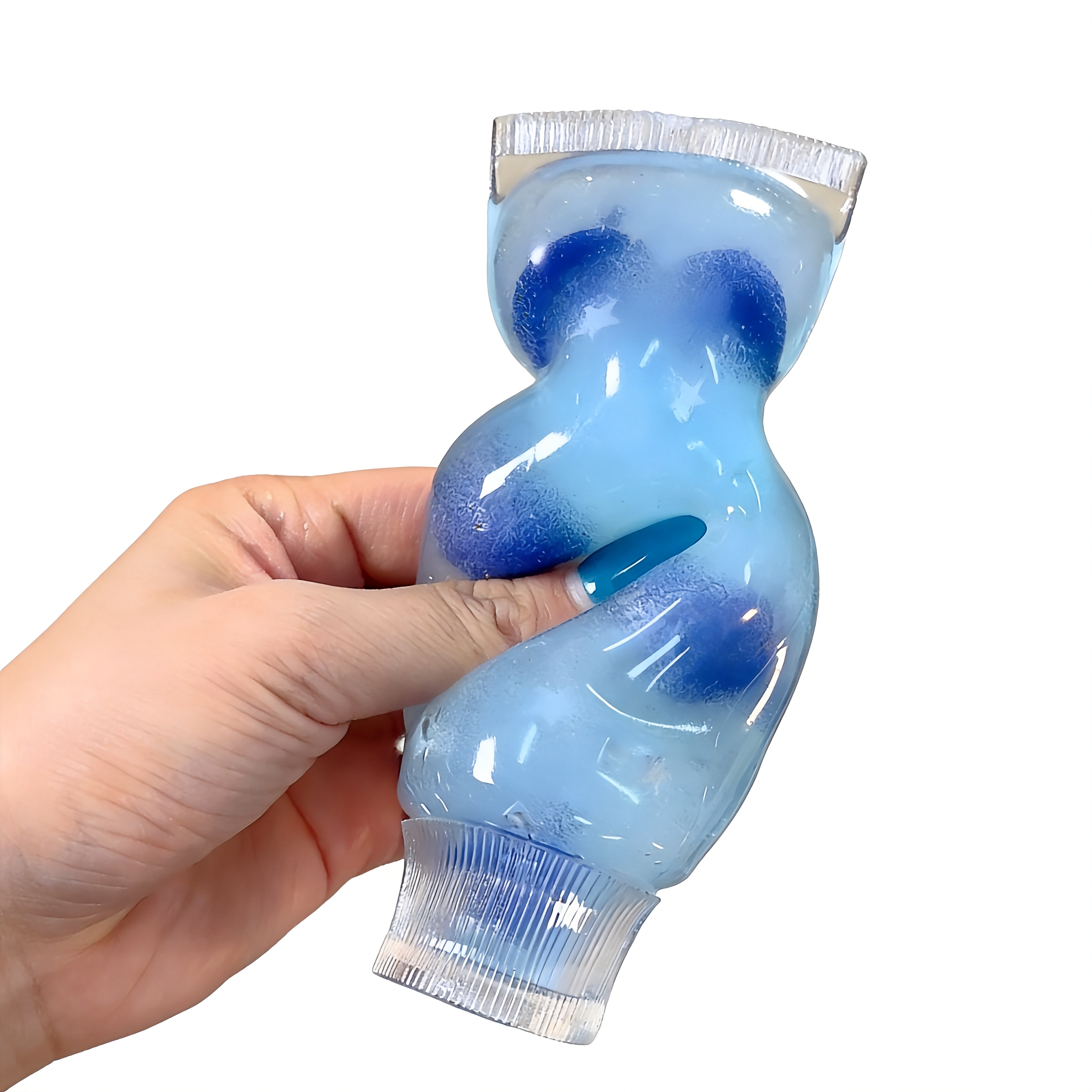 Chiboki Zahnpasta-Squishy – formbares, nicht zurückfederndes Fidget-Spielzeug mit Erdbeer- und Blaubeergeschmack | Weicher Gel-Stressball