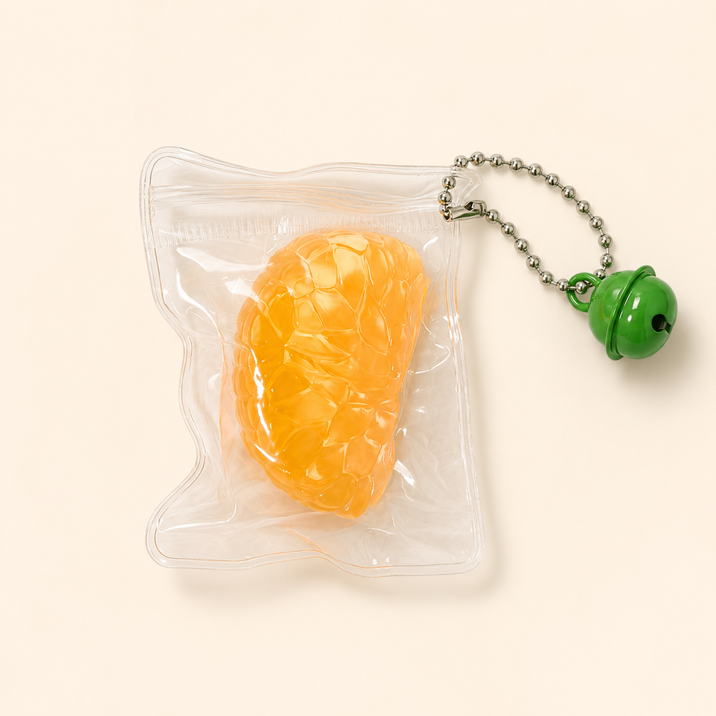 5Pcs Mandarin Orange Slice Squeeze Set - Mini Portable Stress Relief Squeeze Charms, Cute Keychain & Phone Pendant, Ideal Party Favors & Small Gift Sets