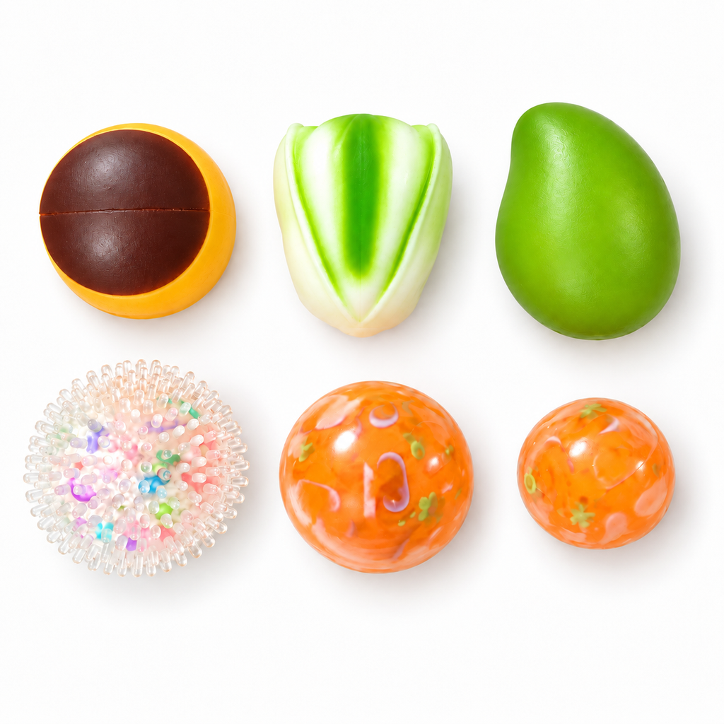 DIY Squishy Ball Making Kit –Crunchy DIY squishy ball - Make 6 Stress Balls | Sensory Craft Kit with Ball Shells, Slime Clay, Building Beads & TPR Glue