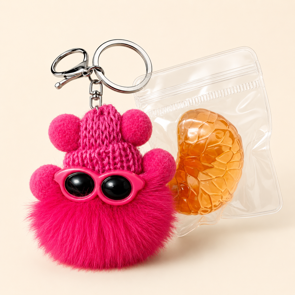 5Pcs Mandarin Orange Slice Squeeze Set - Mini Portable Stress Relief Squeeze Charms, Cute Keychain & Phone Pendant, Ideal Party Favors & Small Gift Sets