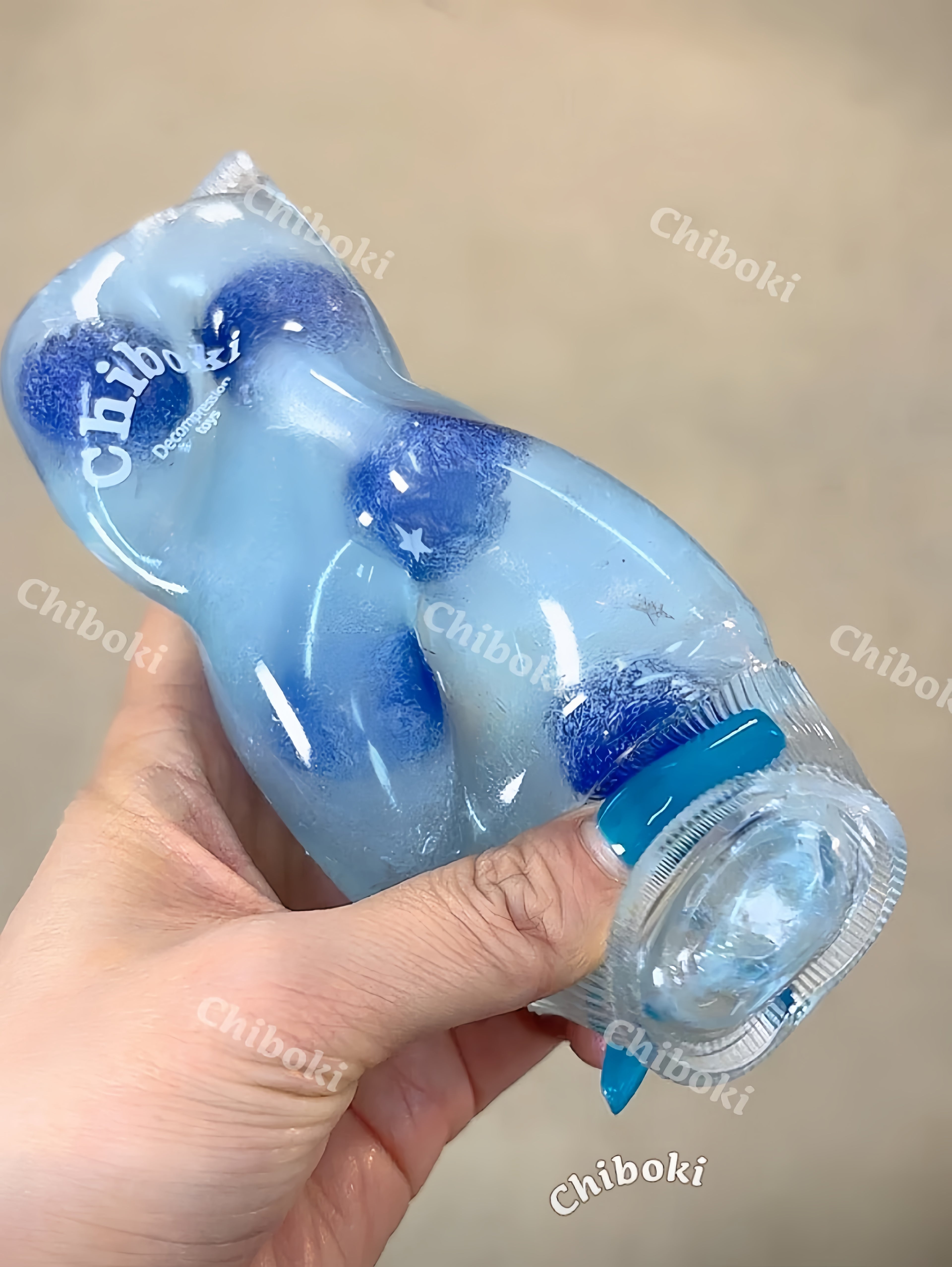 Chiboki Jam Tube Squishy - Strawberry & Blueberry Moldable Non-Rebound Fidget Toy | Soft Gel Stress Ball