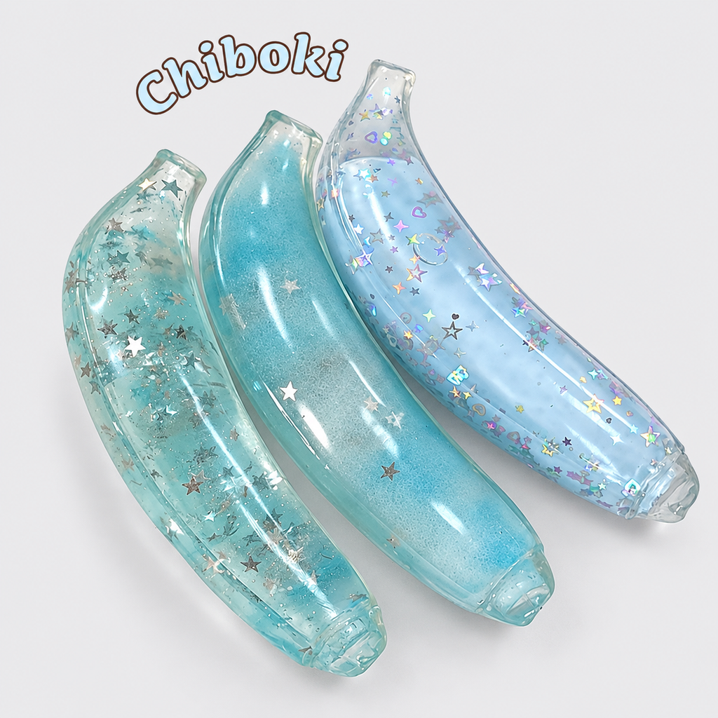 Chiboki Dream Banana Squishy – Handmade Stress Ball & Sensory Fidget Toy, 3 Texture Options