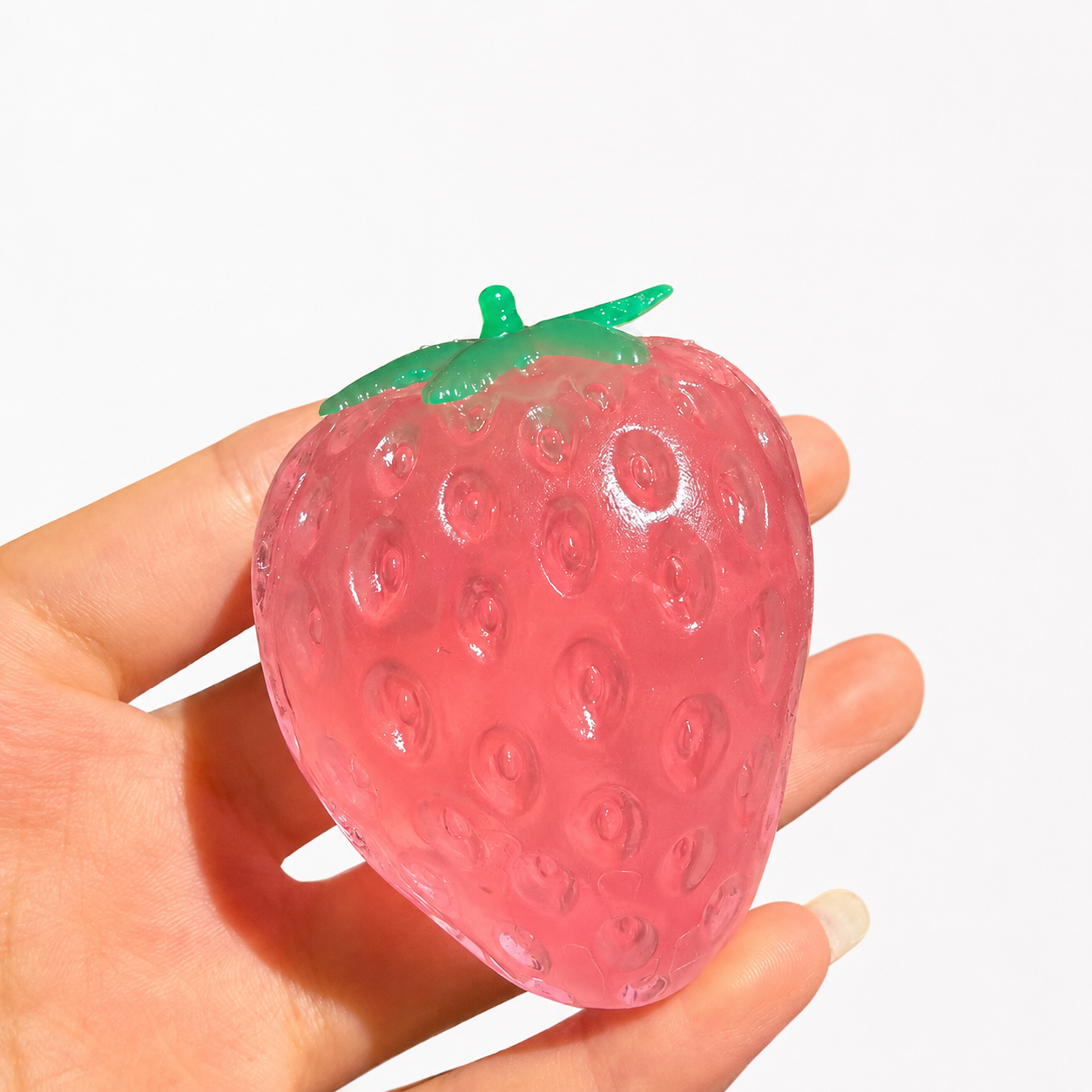 6cm Vaseline Filled Apple & Strawberry Squishy - Moldable Non-Rebound Stress Relief Squeeze Stressball for Party Gifts