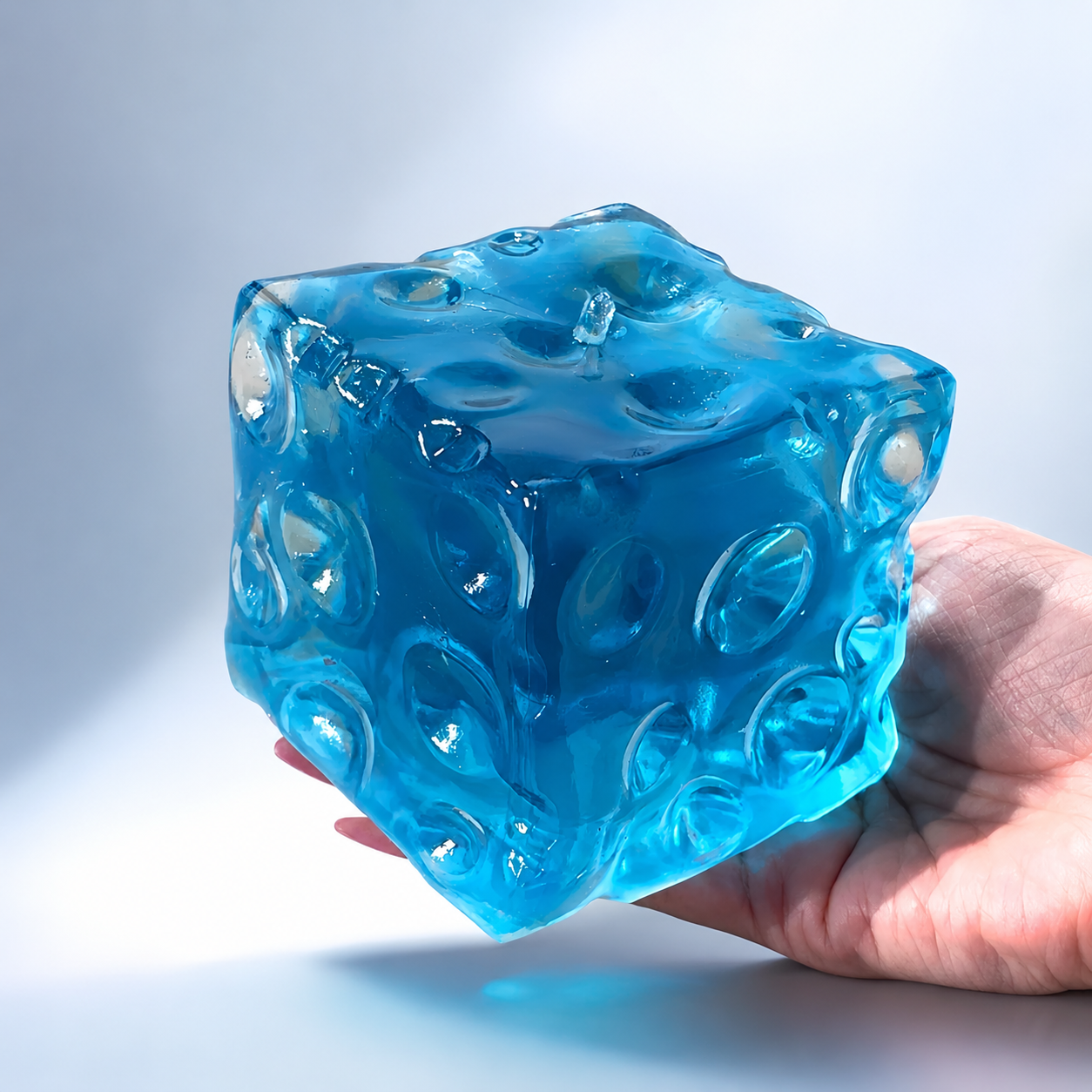 Chiboki-Käse-Squishy, riesiger Eiswürfel-Käse zum Quetschen – mit Vaseline gefüllter, formbarer, nicht zurückfedernder Stressabbau, großer Schreibtischschmuck in voller Größe und Geschenk für Erwachsene