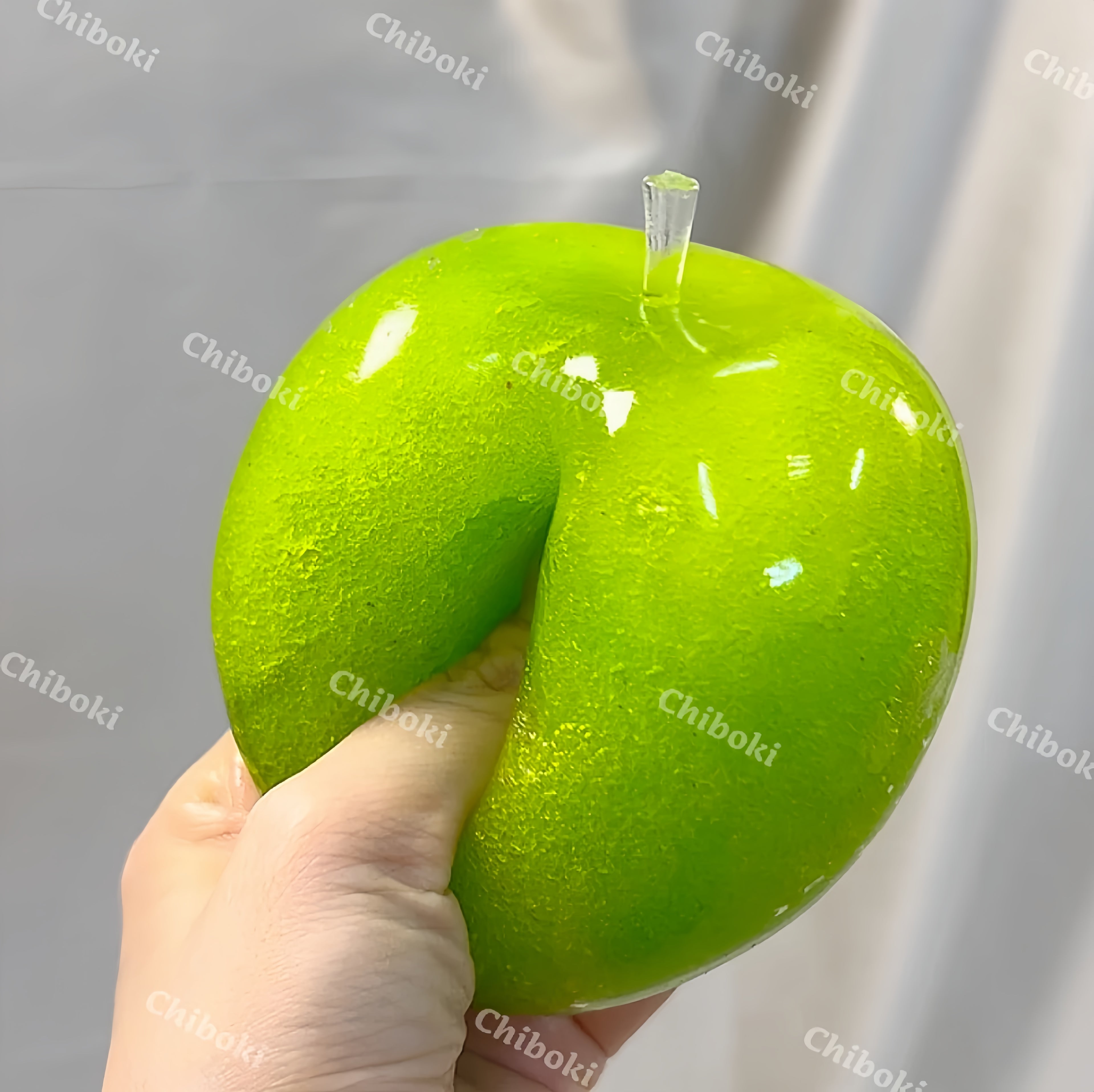 Chiboki Slushie Green Apple Squishy - Moldable Non-Rebound Crunchy Fidget Toy | Perfect for Medium Grip Strength