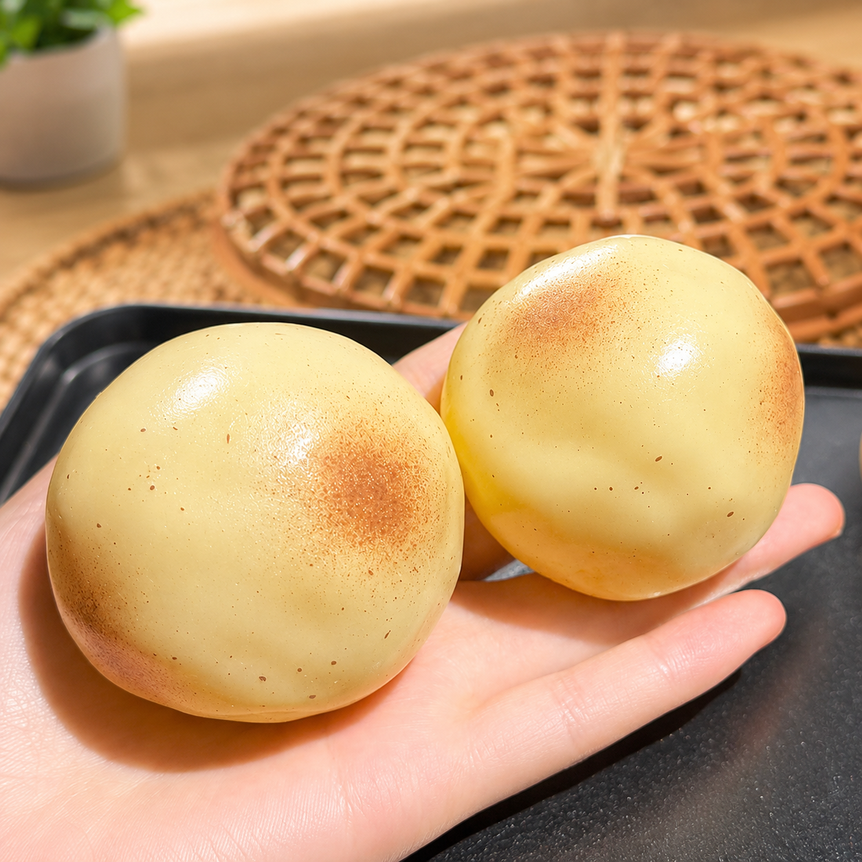 Potato Squishy,Mashed Potato Squishy, Petroleum Jelly Filled Potato Squeeze - Ultra Soft Moldable Non-Rebound Stress Relief, Ideal Office Desk Decor &Party Gifts