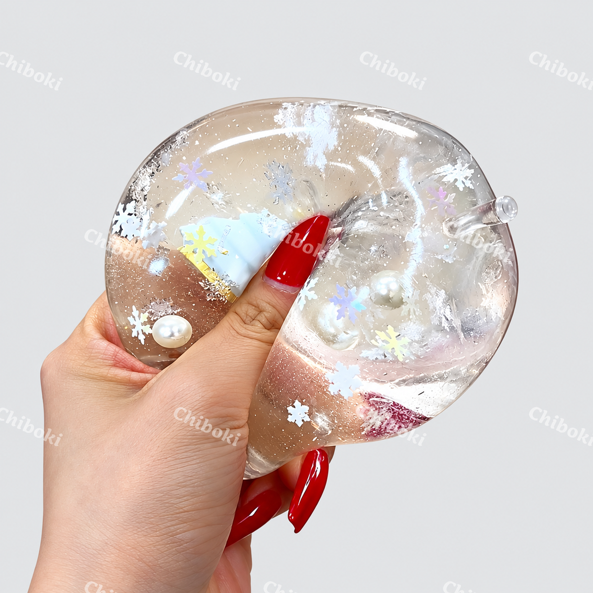 Chiboki Christmas Snowflake Apple Squishy – Moldable Non-Rebound Stress Ball, Christmas & Holiday Gift, Desk Decor