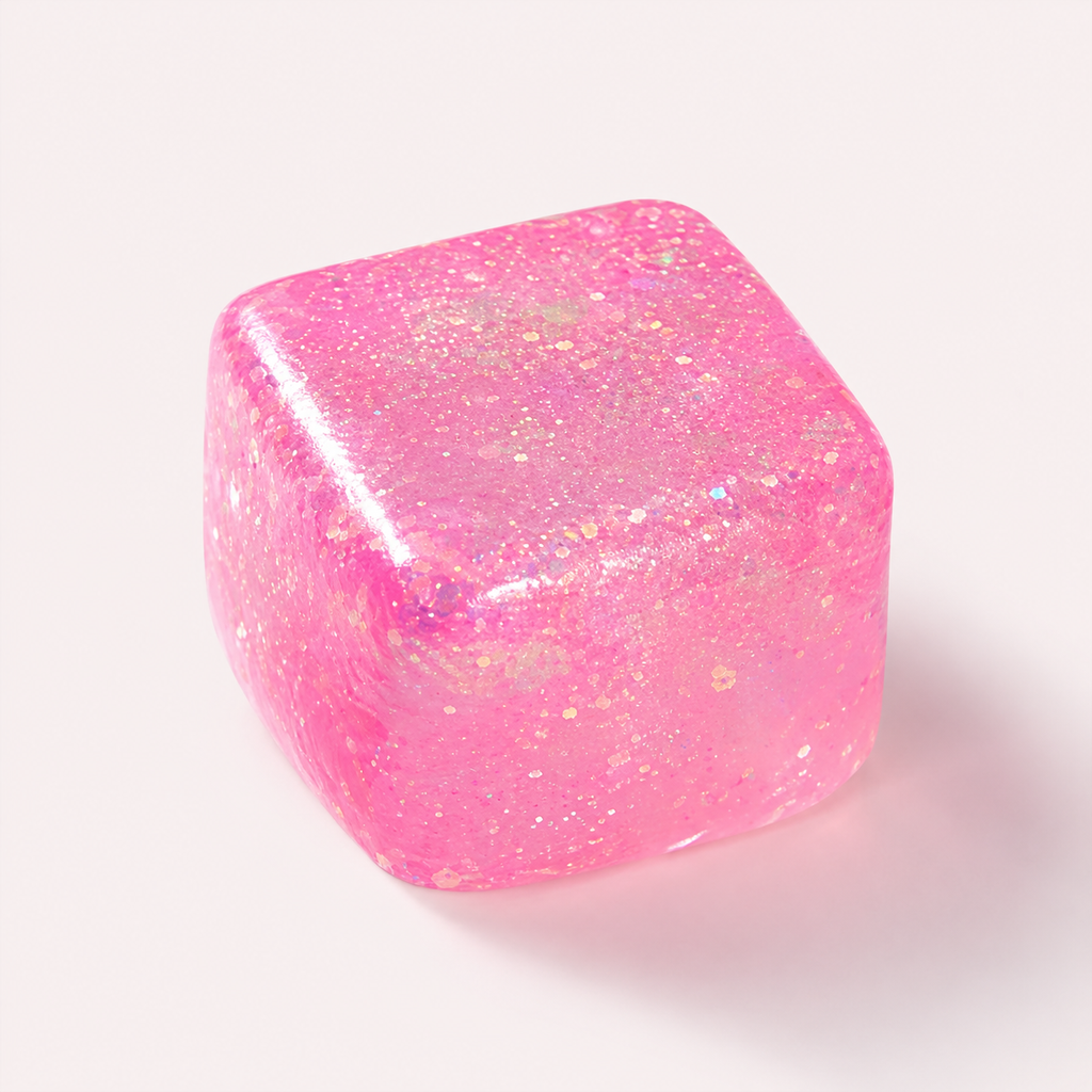 Ice Cube Squishy Toy | Large 5cm Glitter Ice Cube Squishy | Colorful Stress Relief Sensory Fidget | Soft & Relaxing Squish