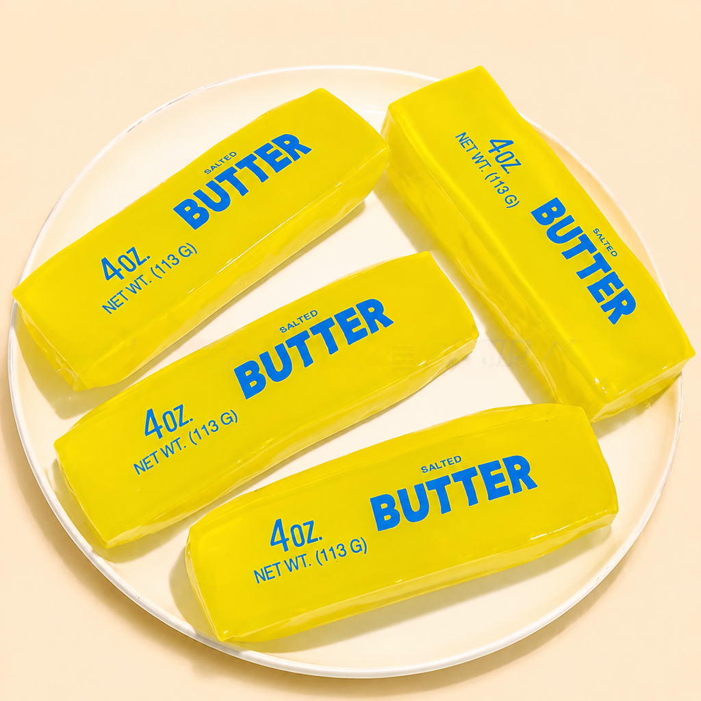 Butter Stick Squishy, Large Petroleum Jelly Filled Butter Stick Squeeze - Ultra Soft Moldable Non-Rebound Stress Relief, Office Desk Decor & Party Gifts