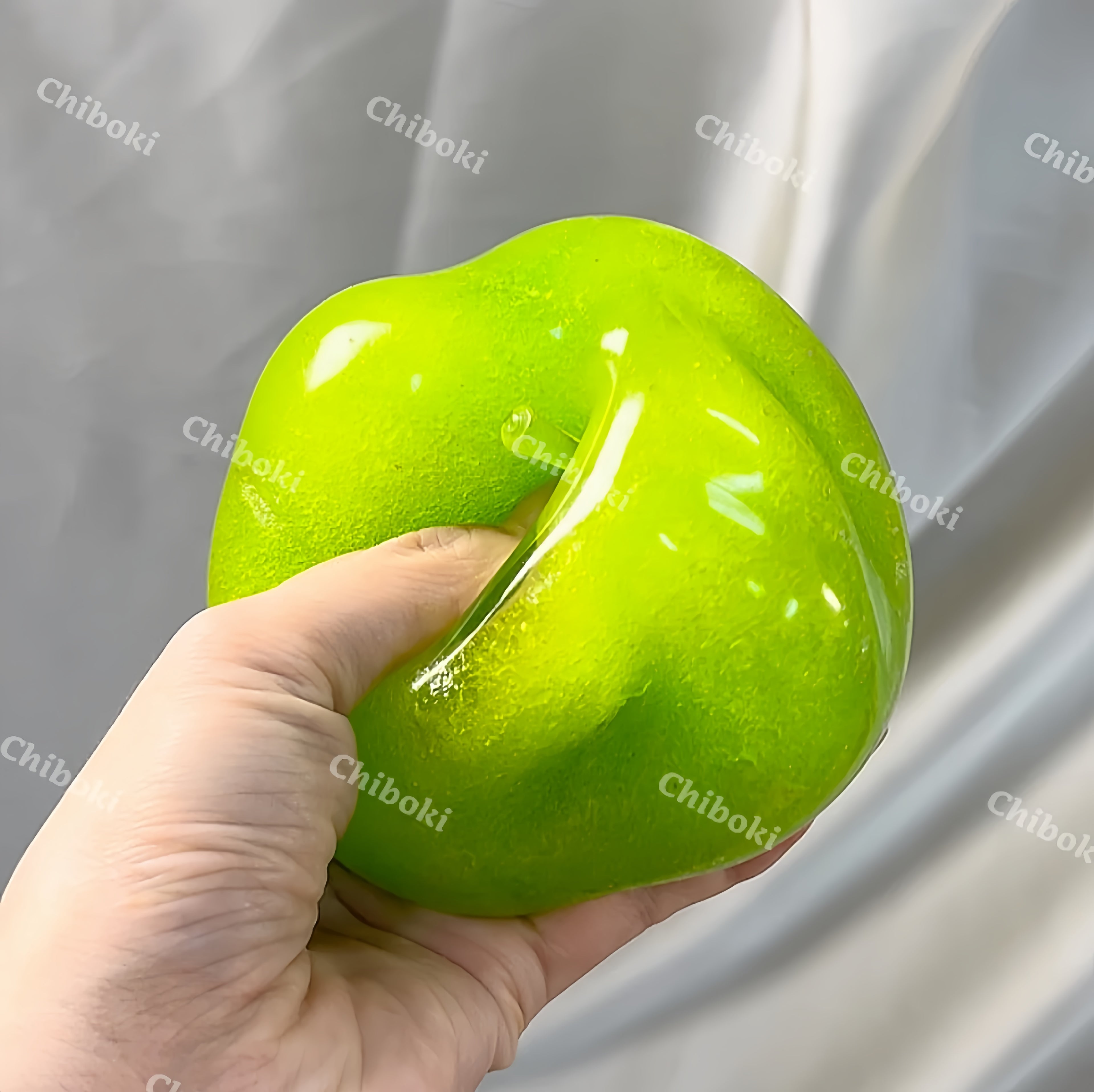 Chiboki Slushie Green Apple Squishy - Moldable Non-Rebound Crunchy Fidget Toy | Perfect for Medium Grip Strength