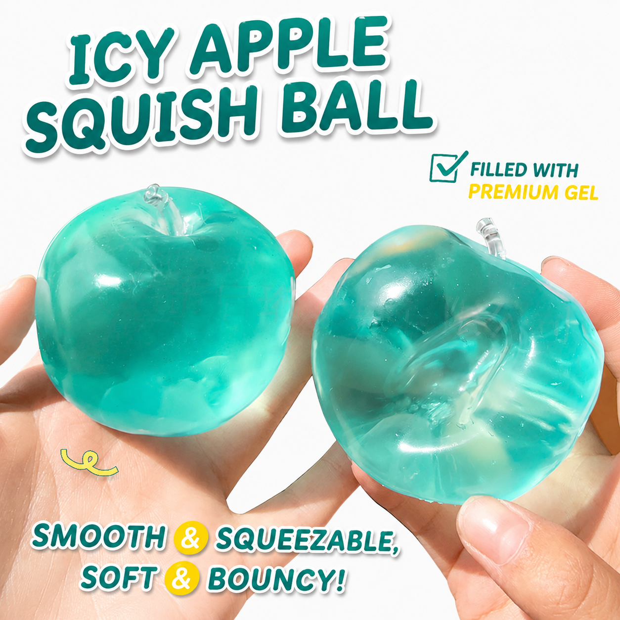 6cm Vaseline Filled Apple & Strawberry Squishy - Moldable Non-Rebound Stress Relief Squeeze Stressball for Party Gifts