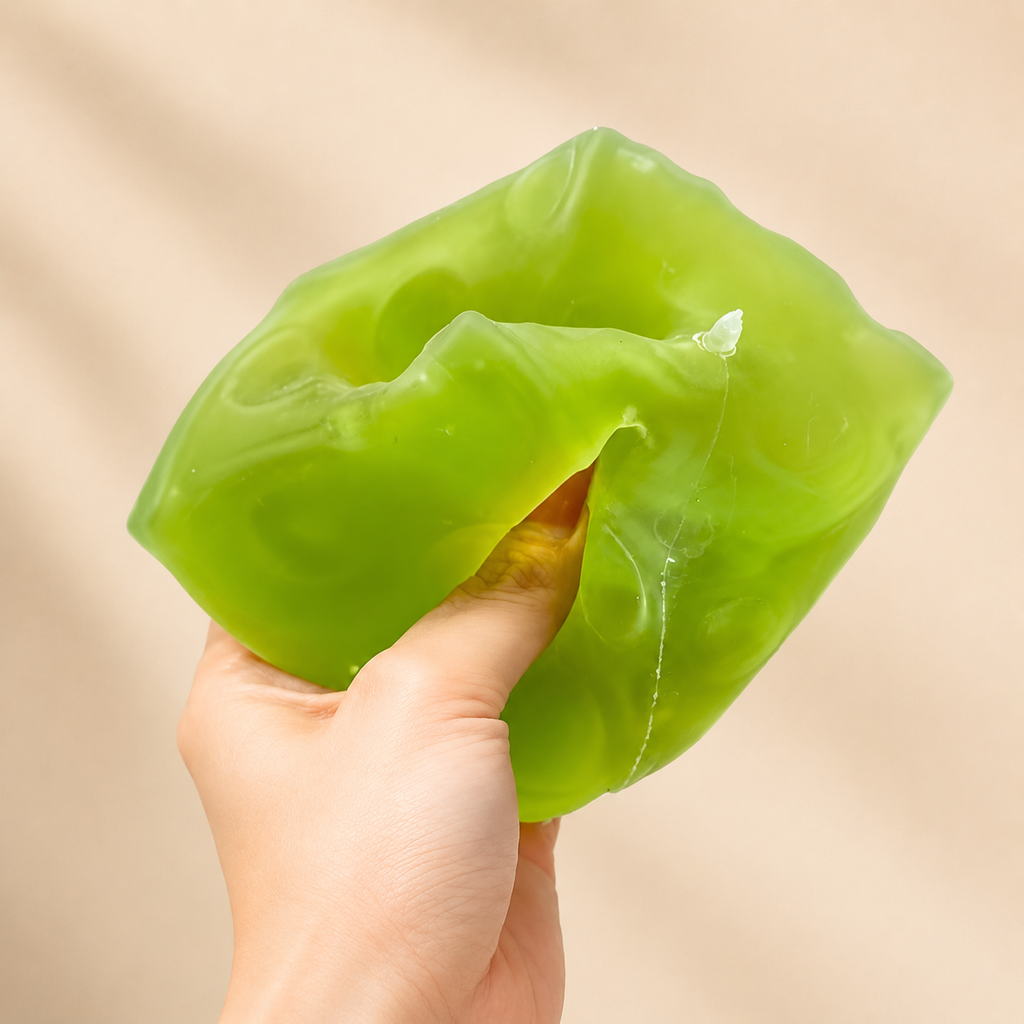 Chiboki Squishy, Chiboki Cheese Squishy, Matte Large Cheese Squeeze - Petroleum Jelly Filled Moldable Non-Rebound Stress Relief, Full-Size Office Desk Decor & Adult Gift