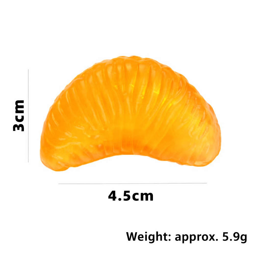 10 Pcs Realistic Orange Segment Squishy - Maltose Filled TPR Fidget Toy | Cute Fruit Stress Ball