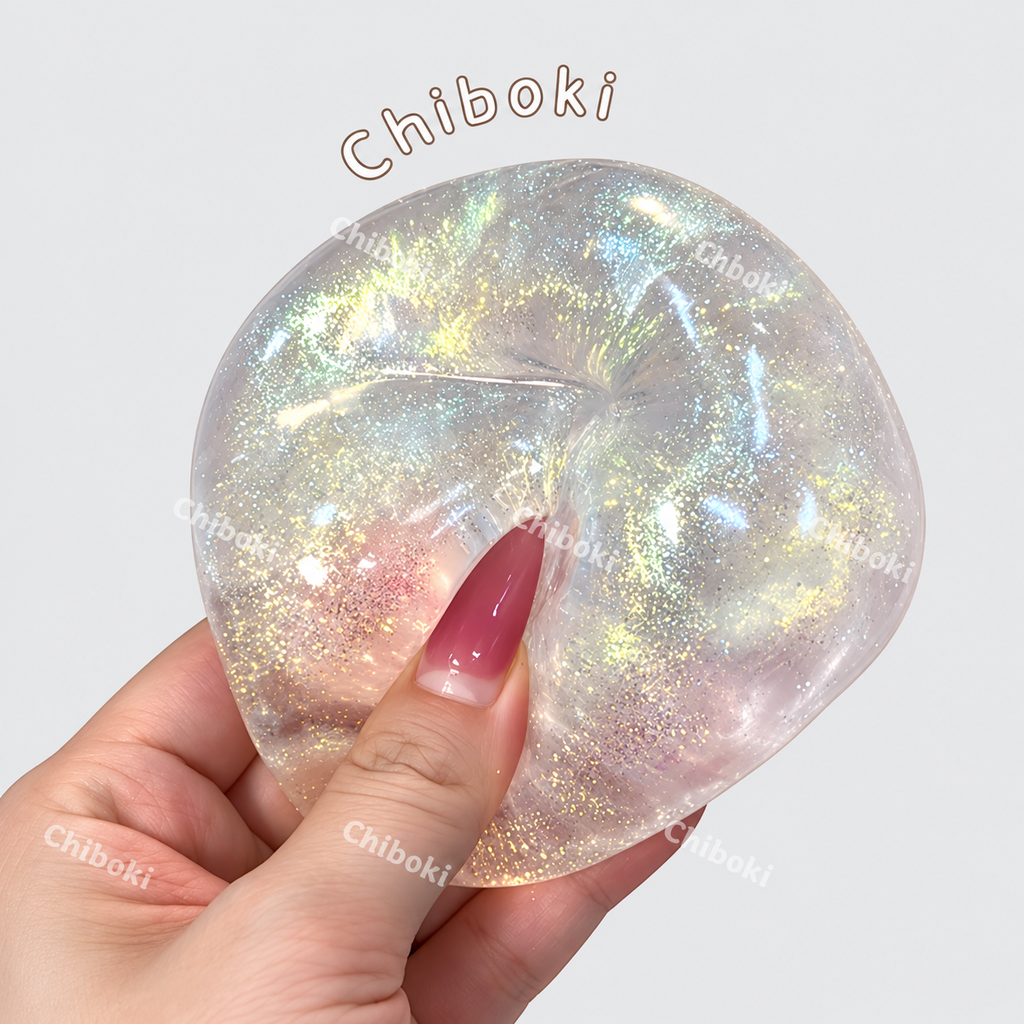 Chiboki Aurora Dream Glitter Squishy Stress Ball – Ultra-Soft Moldable Fidget Toy- Moldable and no rebound