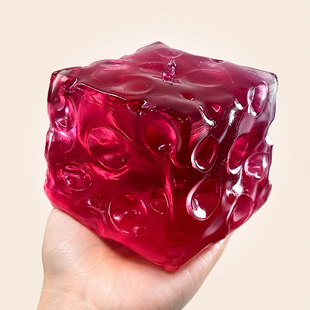 Chiboki Cheese squishy, Giant Ice Cube Cheese Squeeze - Petroleum Jelly Filled Moldable Non-Rebound Stress Relief, Large Full-Size Desk Ornament & Adult Gift