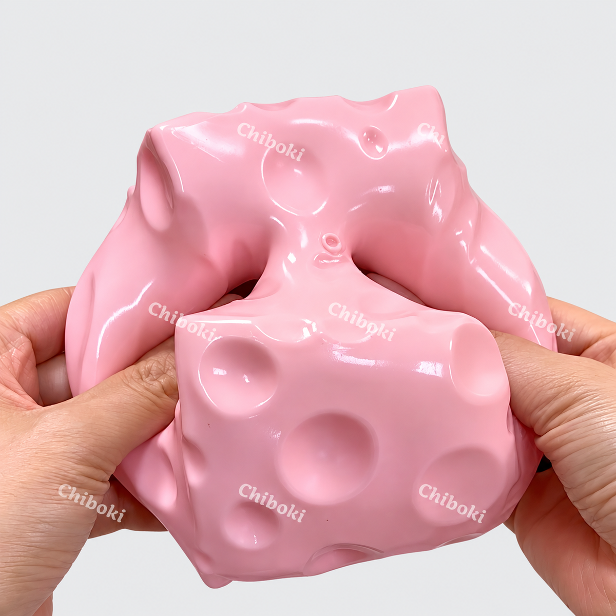 Chiboki Jumbo Cheese Squishy – Ultra-Soft Moldable Non-Rebound Stress Ball & Fidget Toy