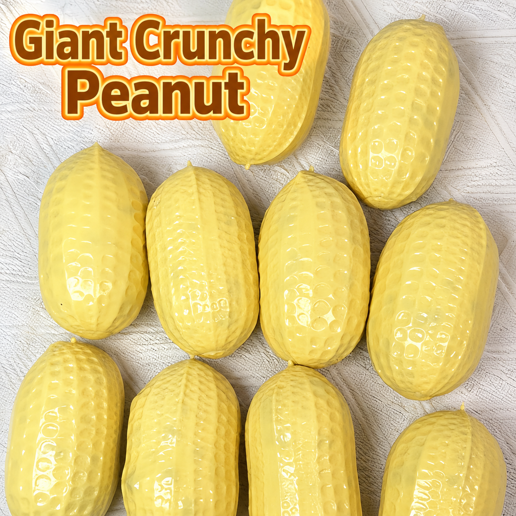 Giant Crunchy Peanut Squishy Crunchy squishy - ASMR Office Stress Relief Desk Decor, Adult Sensory Squeeze Gift, Firm Texture For Medium & Strong Grip