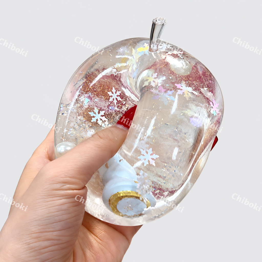 Chiboki Christmas Snowflake Apple Squishy – Moldable Non-Rebound Stress Ball, Christmas & Holiday Gift, Desk Decor