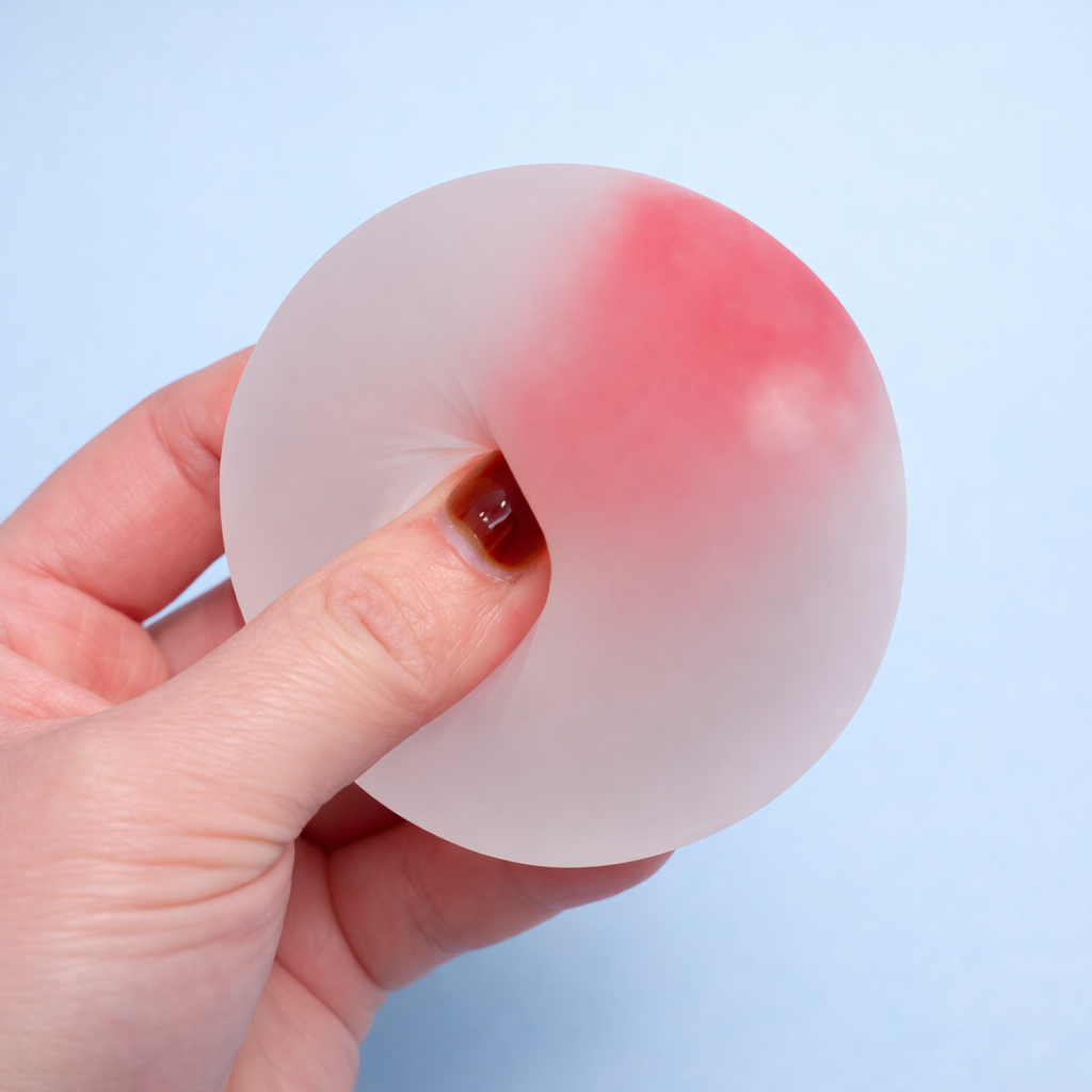 Frosted Strawberry Squishy - 2 Textures | Moldable Slow Rebound (Maltose) & Non-Rebound (Vaseline) Fidget Toy