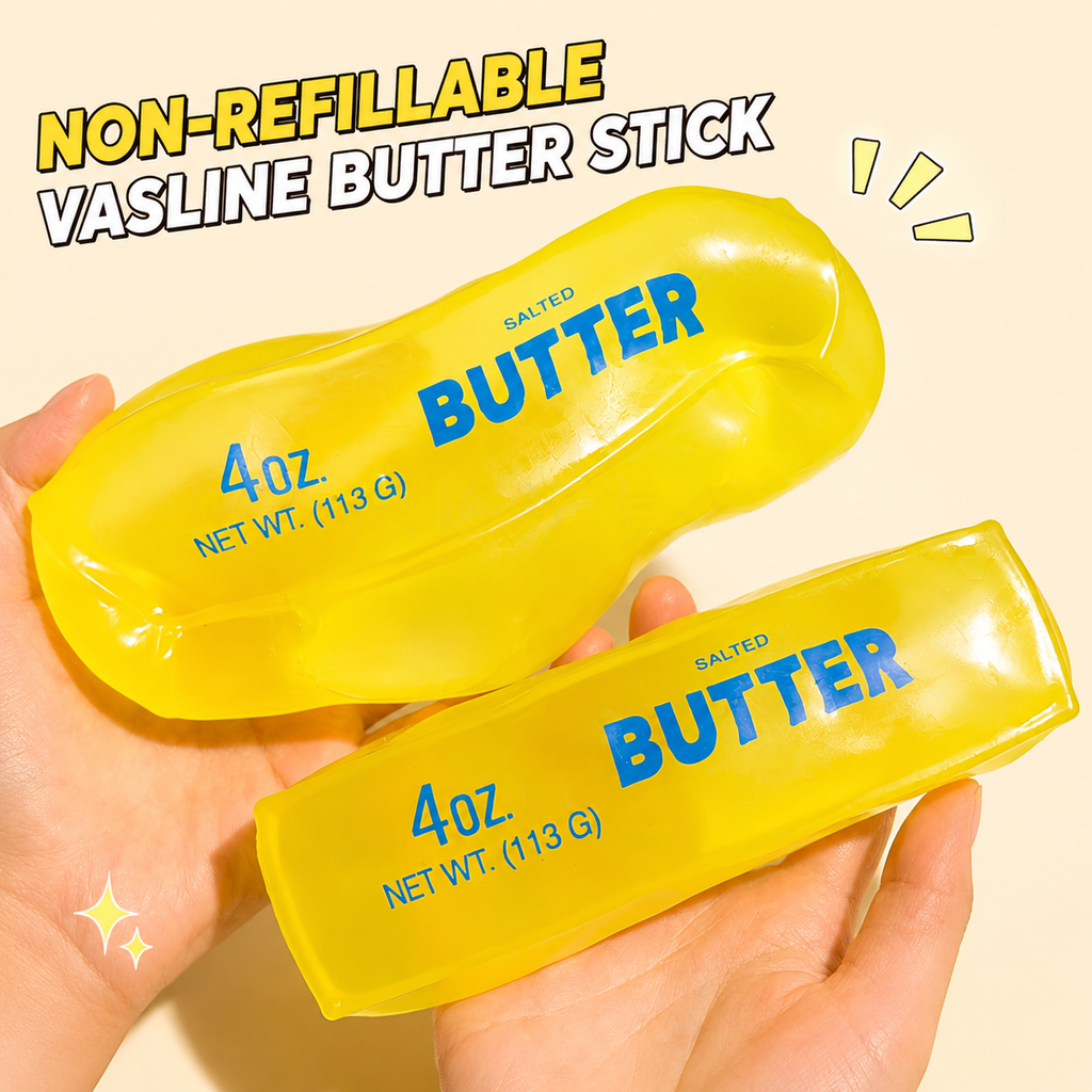 Butter Stick Squishy, Large Petroleum Jelly Filled Butter Stick Squeeze - Ultra Soft Moldable Non-Rebound Stress Relief, Office Desk Decor & Party Gifts