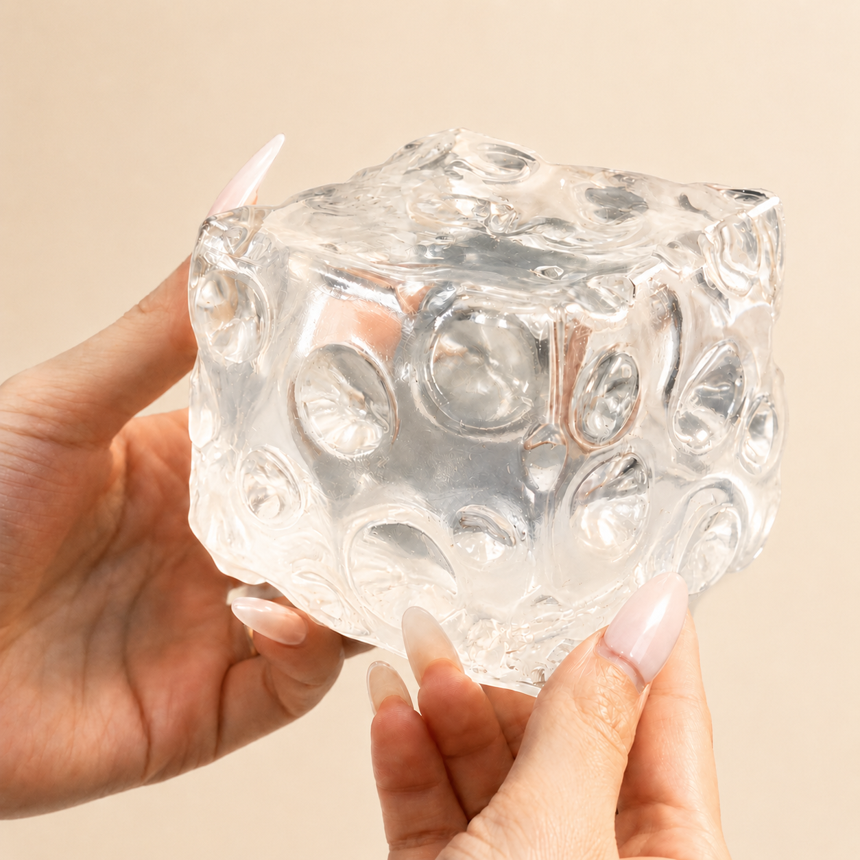 Chiboki Cheese squishy, Giant Ice Cube Cheese Squeeze - Petroleum Jelly Filled Moldable Non-Rebound Stress Relief, Large Full-Size Desk Ornament & Adult Gift