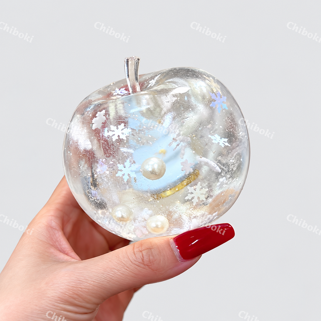 Chiboki Christmas Snowflake Apple Squishy – Moldable Non-Rebound Stress Ball, Christmas & Holiday Gift, Desk Decor