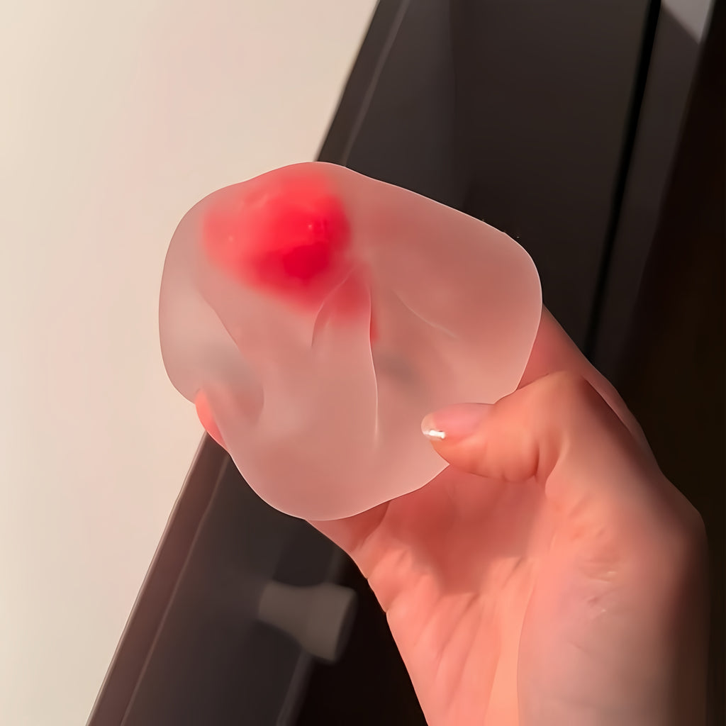 Frosted Strawberry Squishy - 2 Textures | Moldable Slow Rebound (Maltose) & Non-Rebound (Vaseline) Fidget Toy