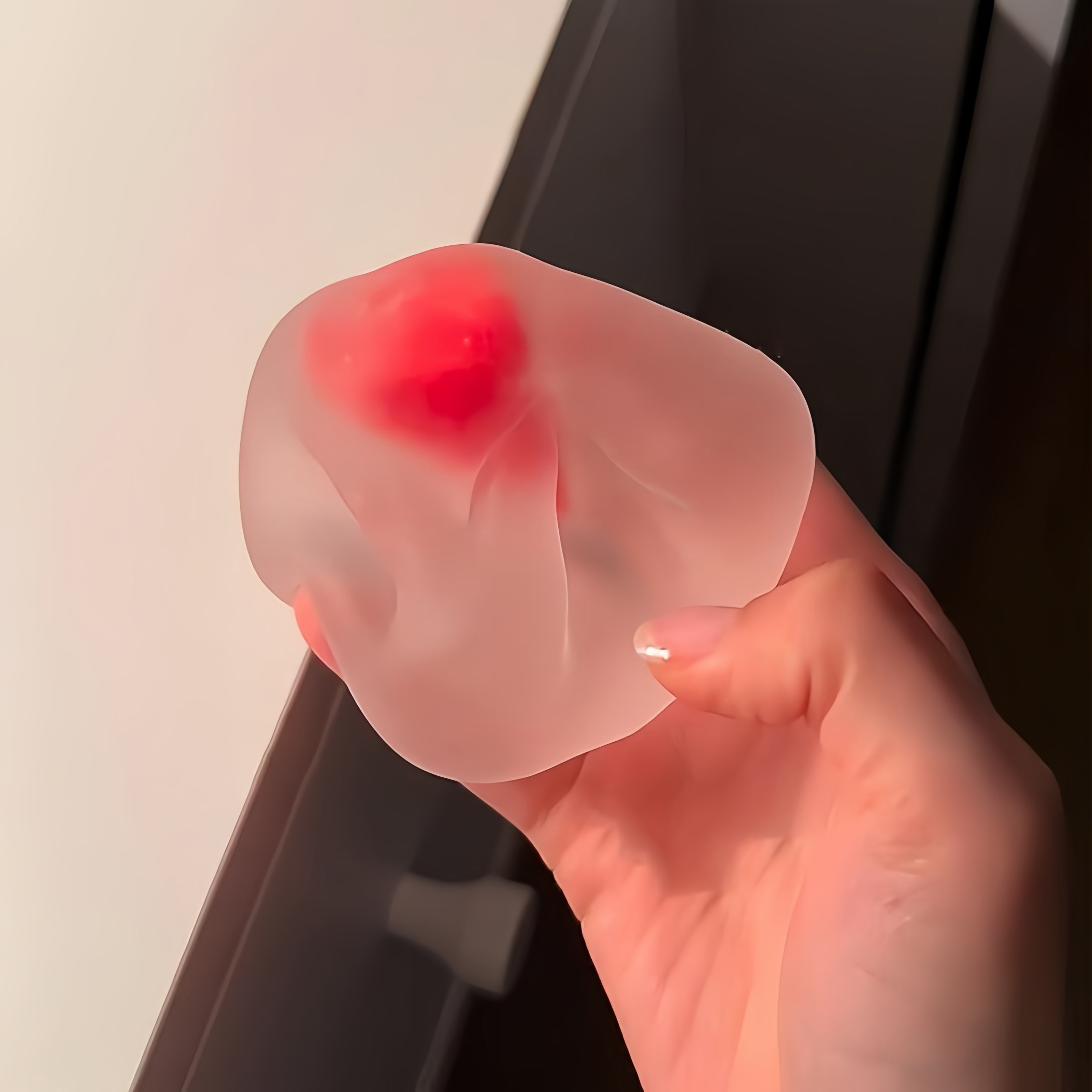 Frosted Strawberry Squishy - 2 Textures | Moldable Slow Rebound (Maltose) & Non-Rebound (Vaseline) Fidget Toy