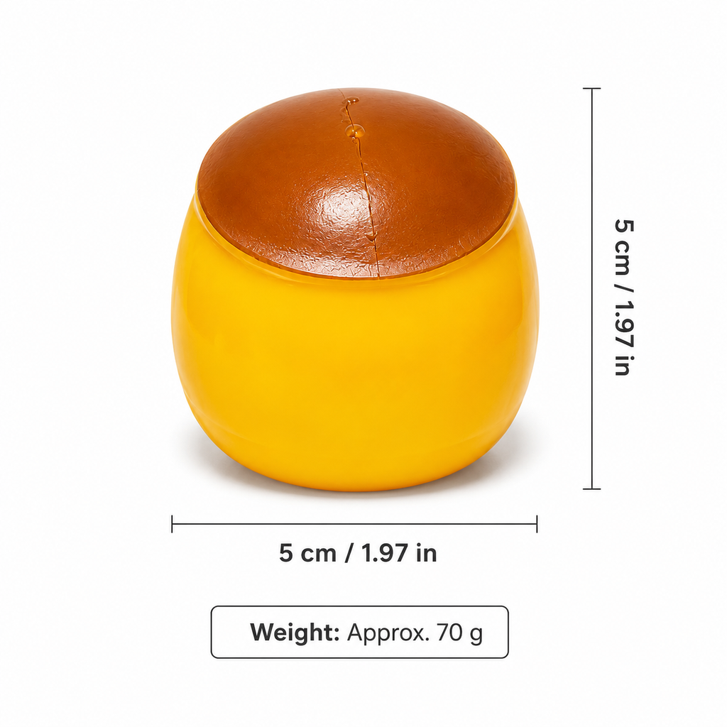 Crunchy squishy - Caramel Pudding Squeeze - ASMR Crunchy Office Stress Relief Desk Ornament, Adult Sensory Squeeze Gift, Firm Texture for Medium & Strong Grip
