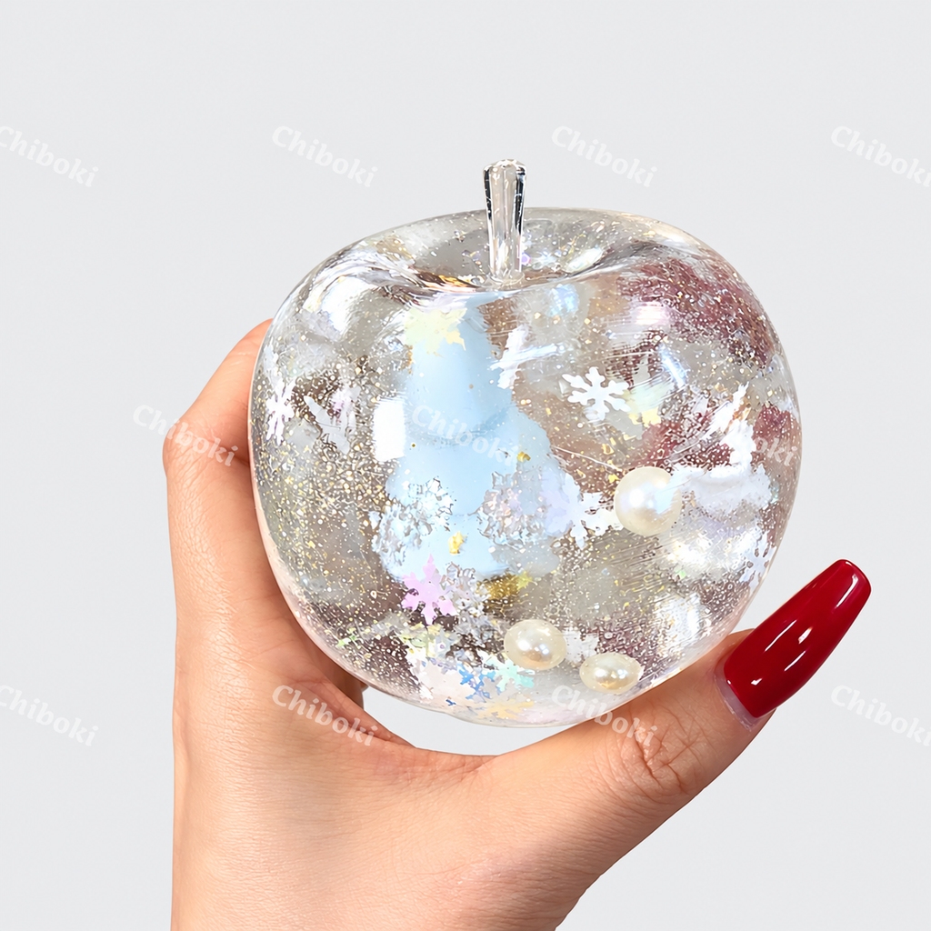 Chiboki Christmas Snowflake Apple Squishy – Moldable Non-Rebound Stress Ball, Christmas & Holiday Gift, Desk Decor