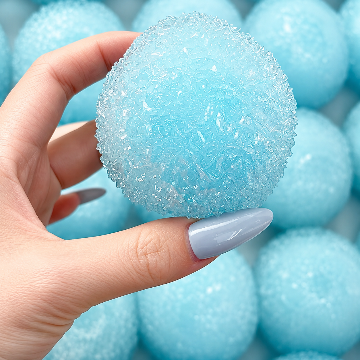 Chiboki Squishy, Sea Salt Slush Crunchy Ball Squeeze - Petroleum Jelly Filled Moldable Non-Rebound ASMR Crunch Stress Relief, Mini Handheld Office Desk Decor & Adult Gift