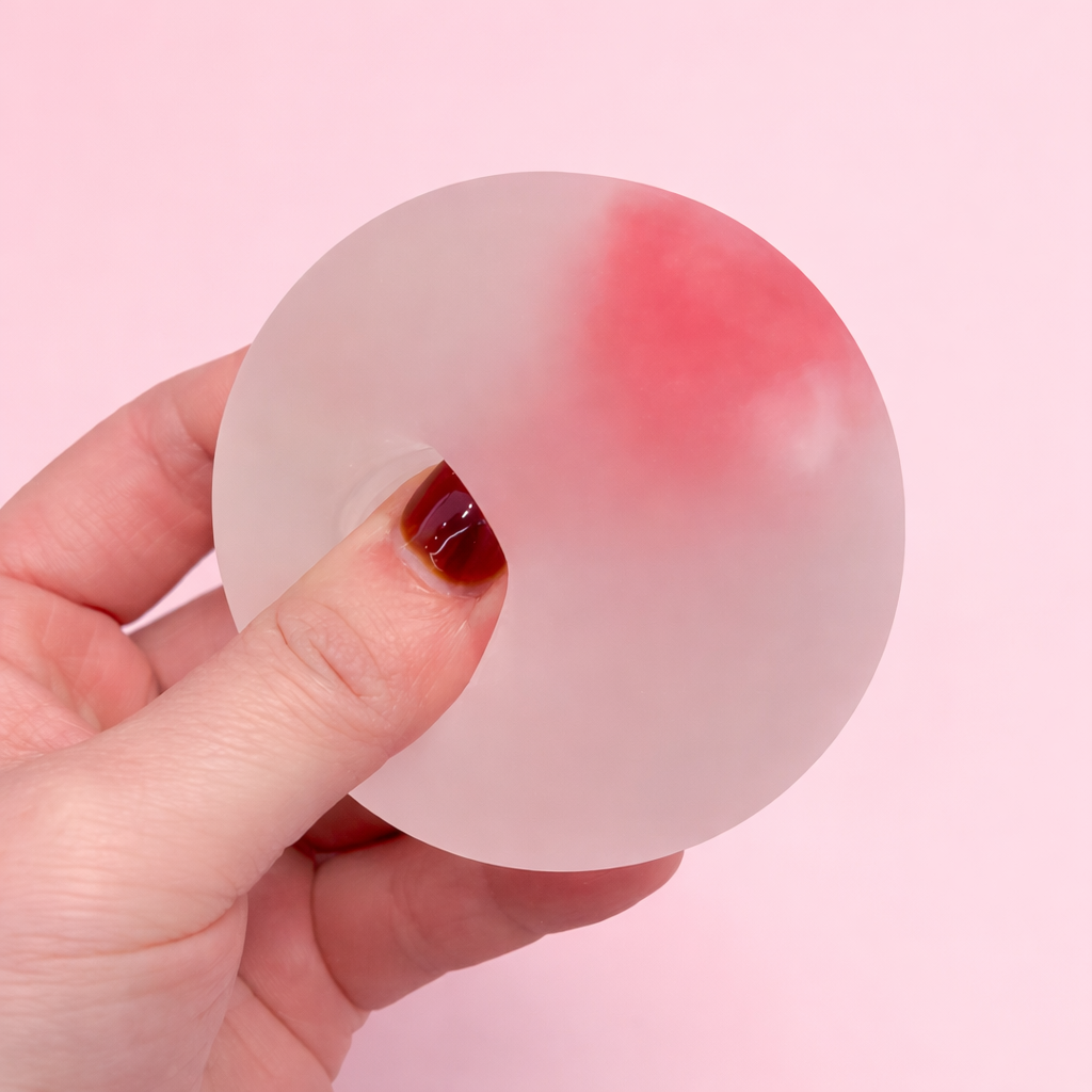 Frosted Strawberry Squishy - 2 Textures | Moldable Slow Rebound (Maltose) & Non-Rebound (Vaseline) Fidget Toy