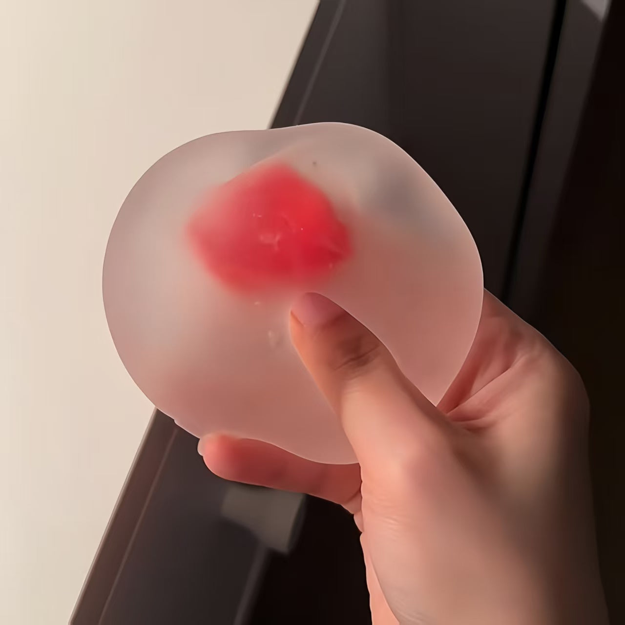 Frosted Strawberry Squishy - 2 Textures | Moldable Slow Rebound (Maltose) & Non-Rebound (Vaseline) Fidget Toy