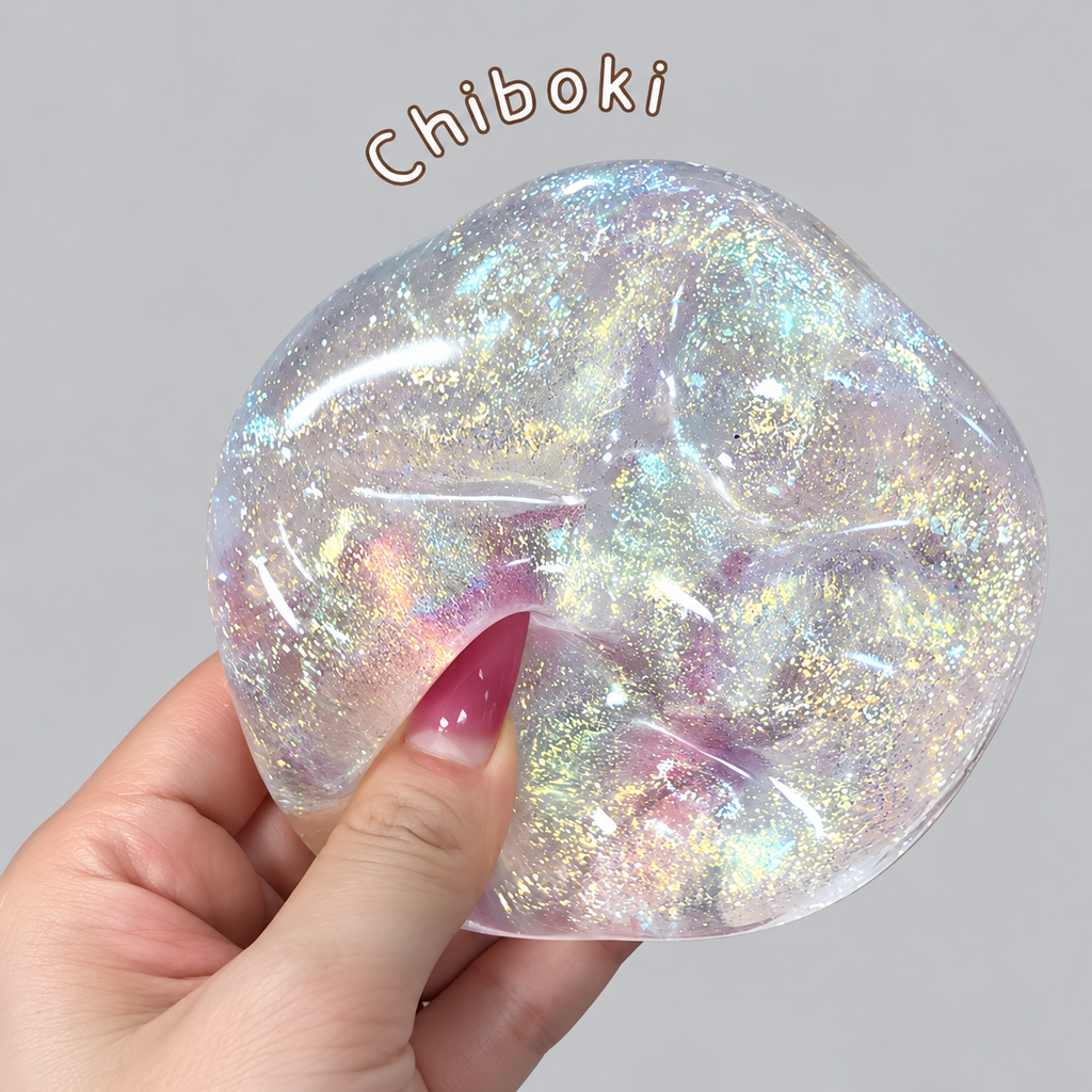 Chiboki Aurora Dream Glitter Squishy Stress Ball – Ultra-Soft Moldable Fidget Toy- Moldable and no rebound