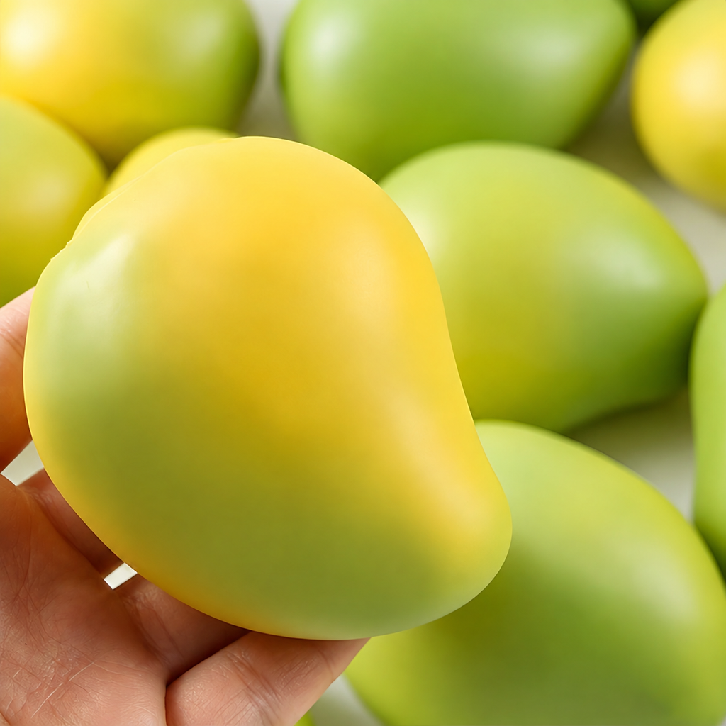 Color‑Changing Crunchy Mango Squishy, Slime‑Clay & Tiny Block Filling With Crunch Sound, Office Desktop Ornament, Adult Decompression Hand Sensory Gift