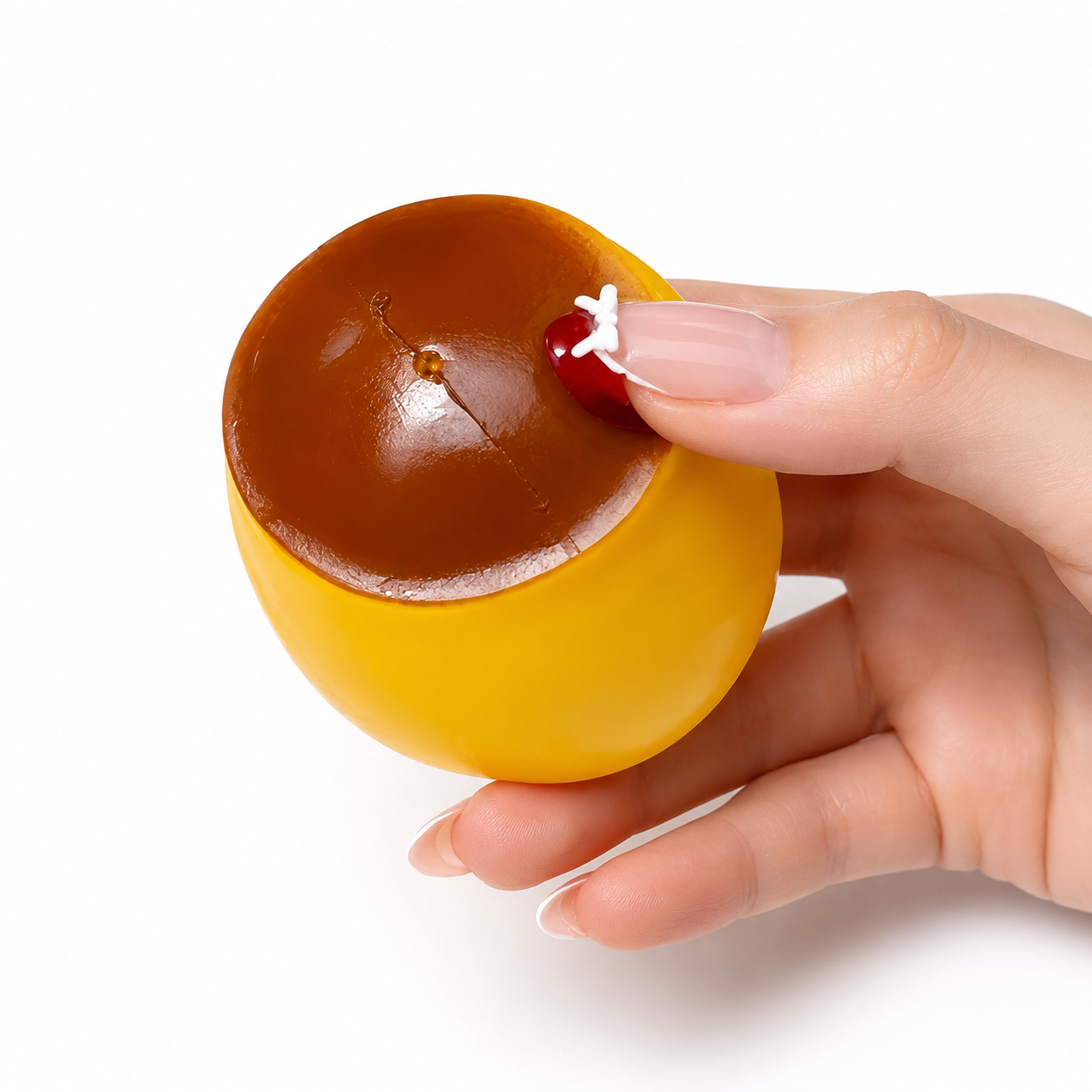 Crunchy squishy - Caramel Pudding Squeeze - ASMR Crunchy Office Stress Relief Desk Ornament, Adult Sensory Squeeze Gift, Firm Texture for Medium & Strong Grip