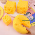 Jumbo Cheese Squishy - 10cm Slow Rebound Fidget Toy | Soft EVA Flour-Filled Stress Ball Funny Squishy Cheese Block – Yellow Moldable Sensory Fidget Toy with Squeeze Feature, Cute Creative Valentine’s Day Gift for Friends