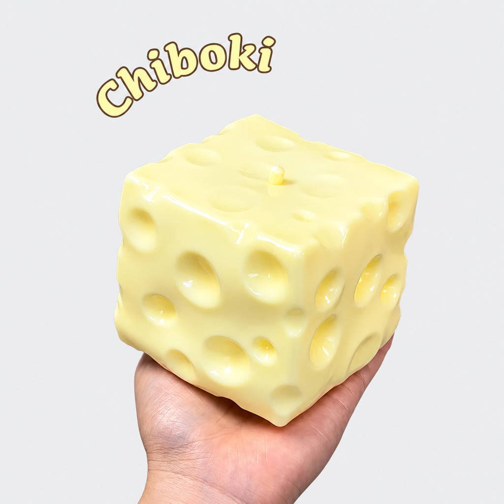 Chiboki Jumbo Cheese Squishy – Ultra-Soft Moldable Non-Rebound Stress Ball & Fidget Toy