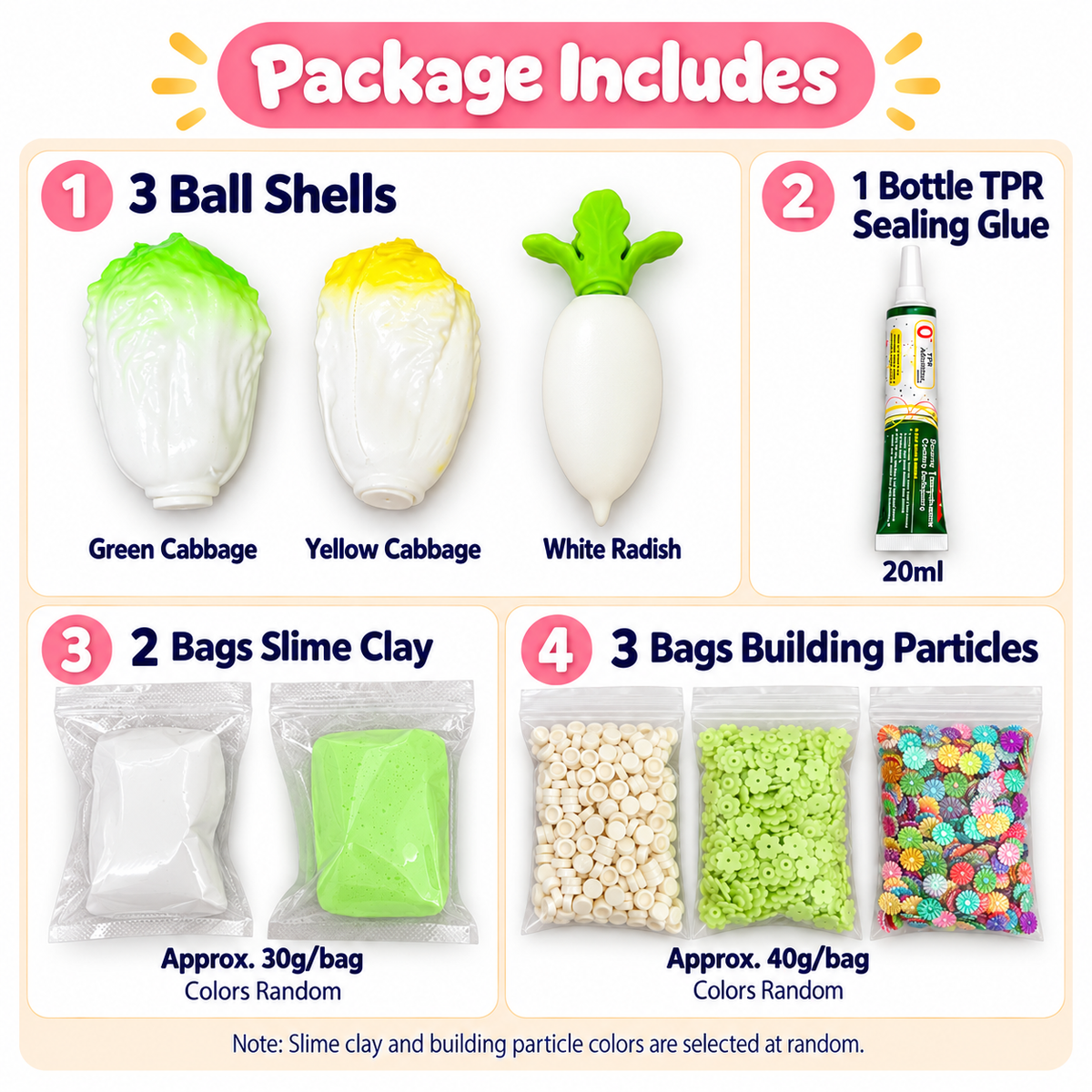 DIY Squishy Ball Making Kit –Crunchy DIY squishy ball - Make 3 Stress Balls | Sensory Craft Kit with Ball Shells, Slime Clay, Building Beads & TPR Glue